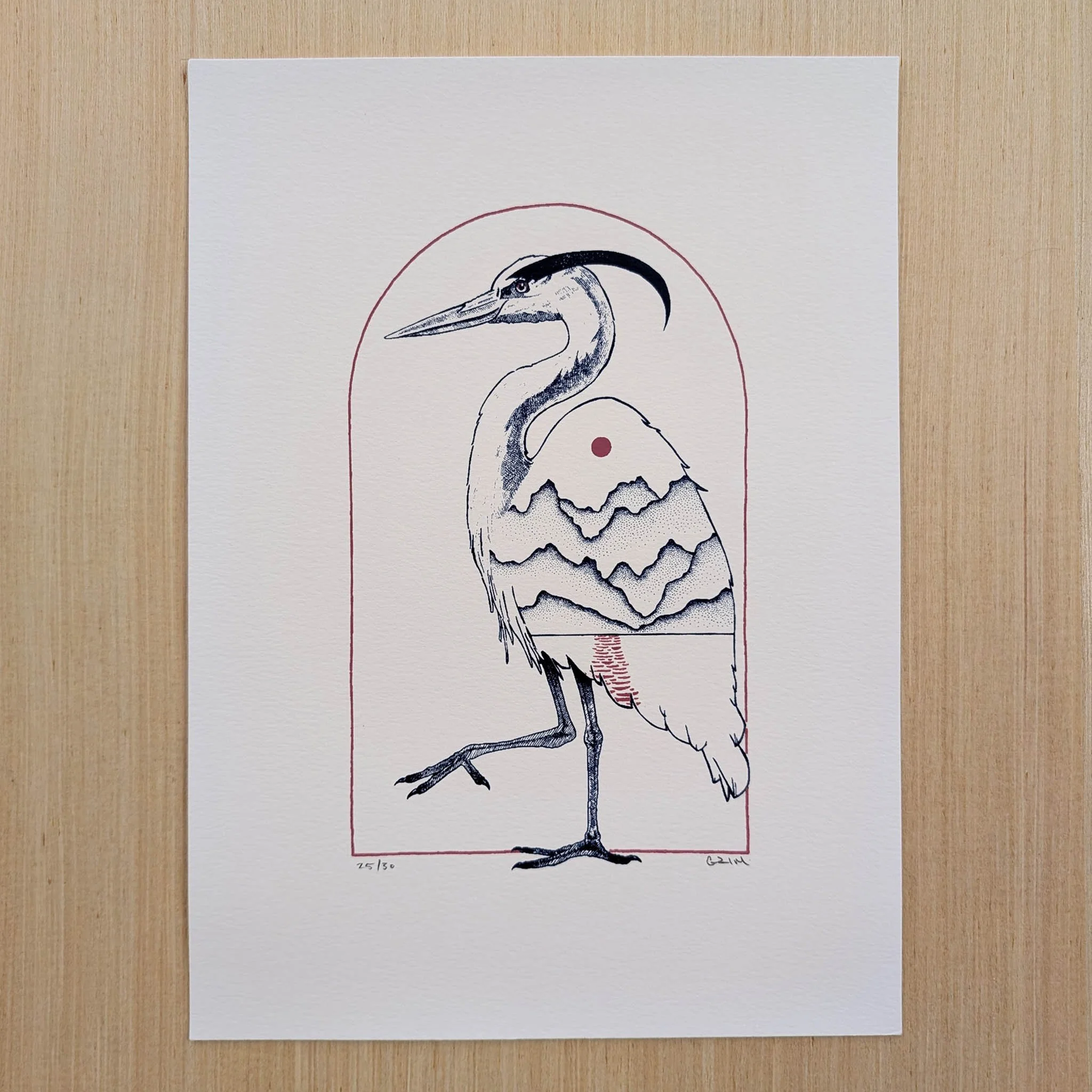 'blue heron' limited screenprint