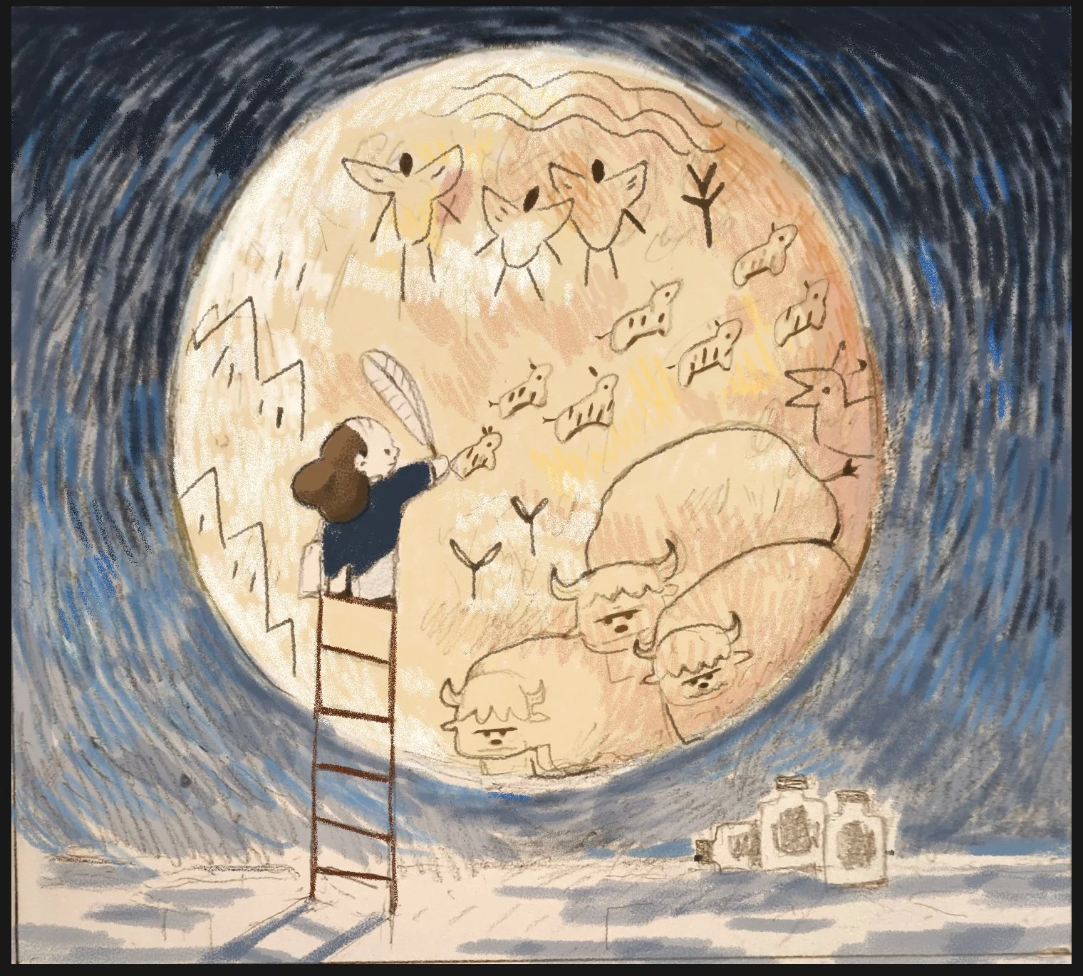 Lunar Moon Hoax Spot Illustration