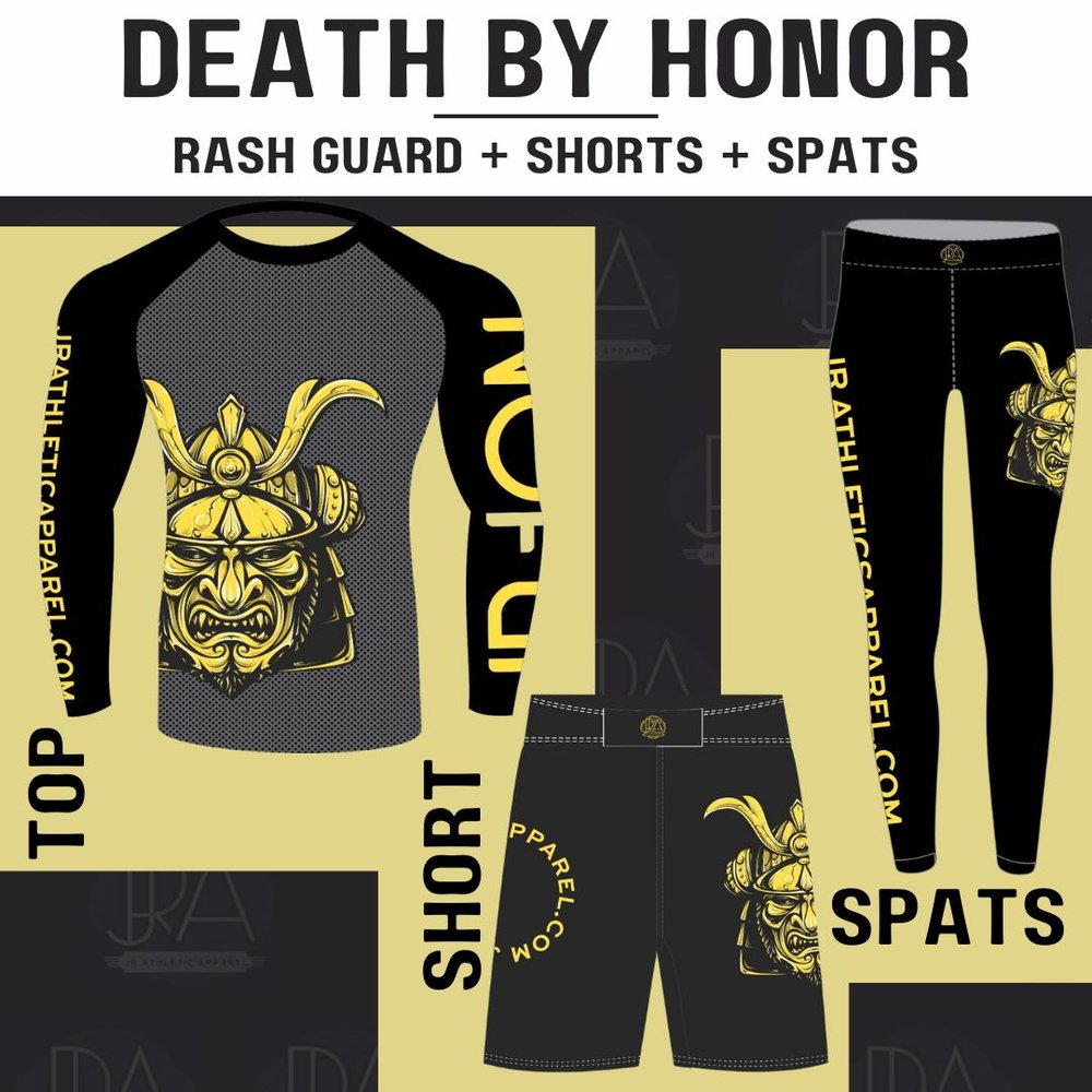 Ultimate Combo - Death by Samurai Rash Guard + Spats + Grappling Shorts —  JR ATHLETIC APPAREL