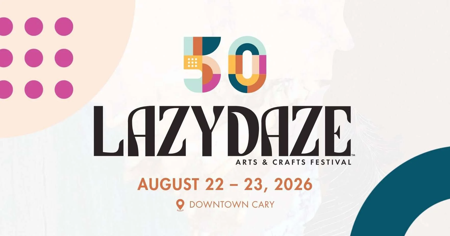 35th Lizzyage Arts & Crafts Festival taking place August 22-23, 2026 in Downtown Cary.