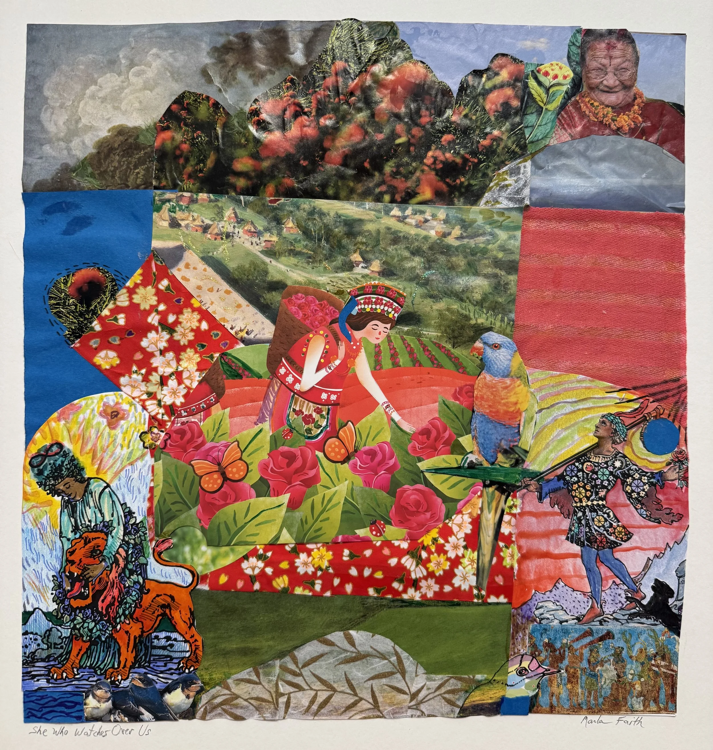 She Who Watches Over Us, 14"x13.5"