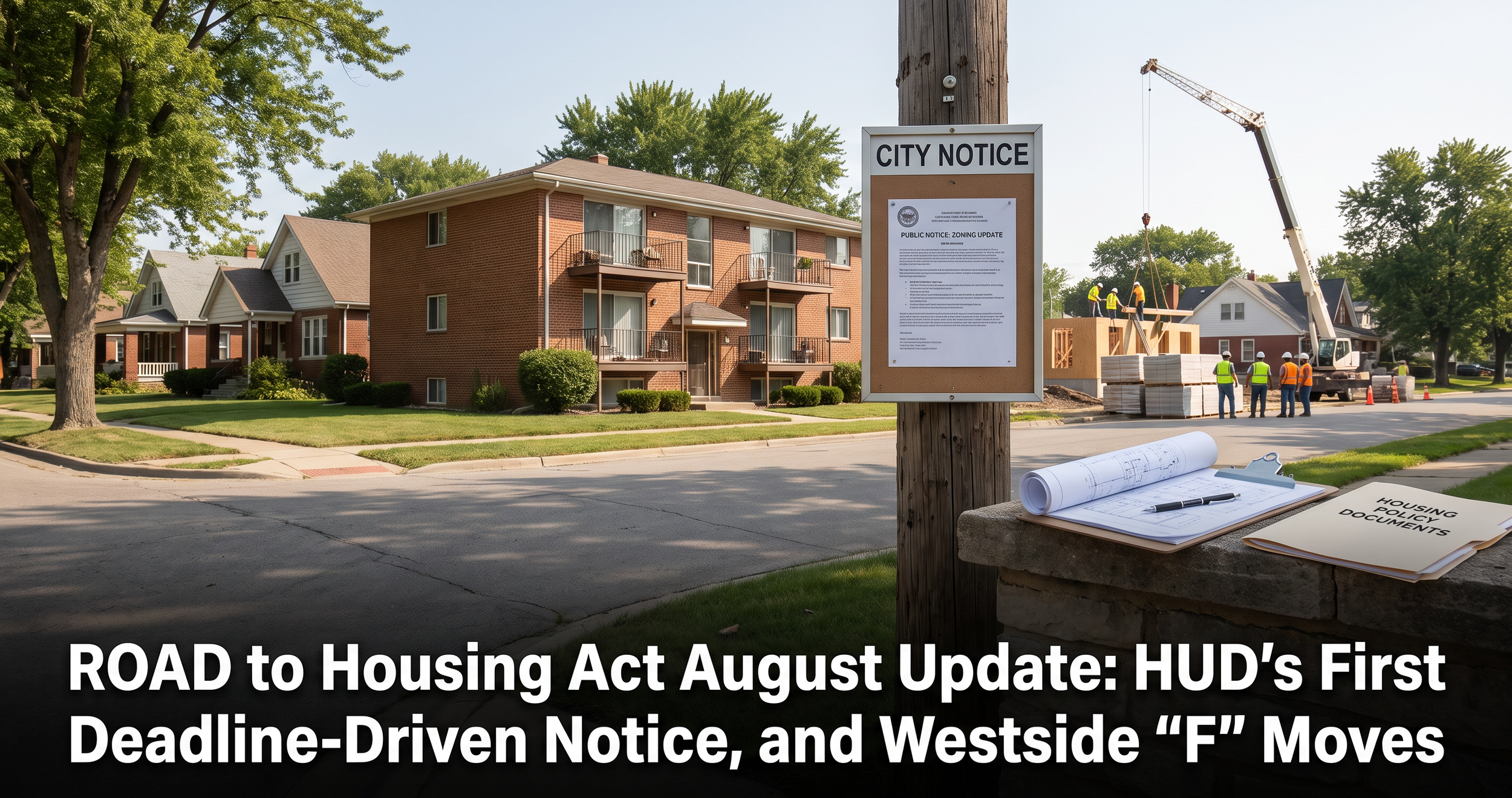 ROAD to Housing Act August Update: HUD's First Deadline-Driven Notice, and Westside "F" Moves