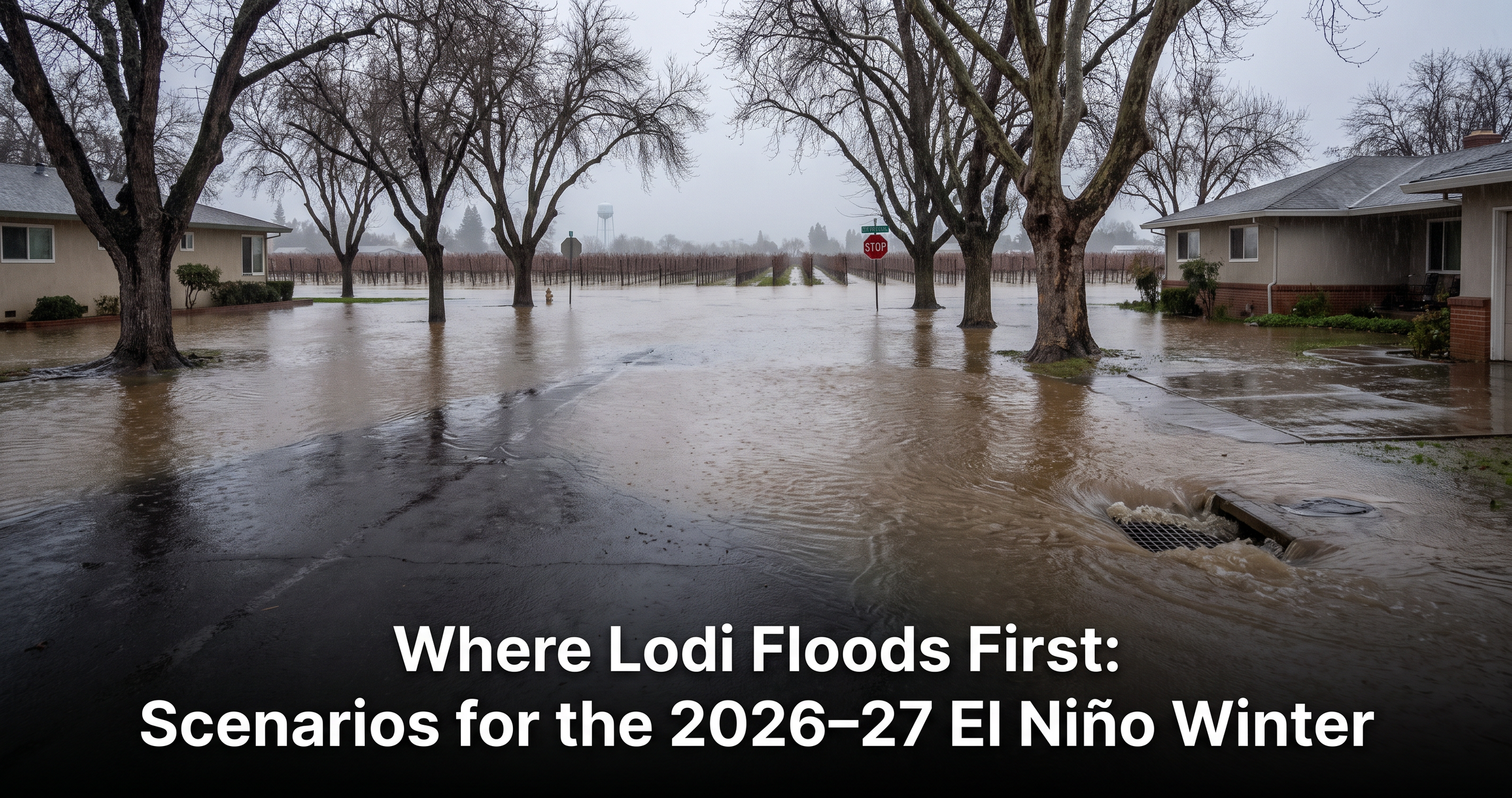 Where Lodi Floods First: Scenarios for the 2026–27 El Niño Winter