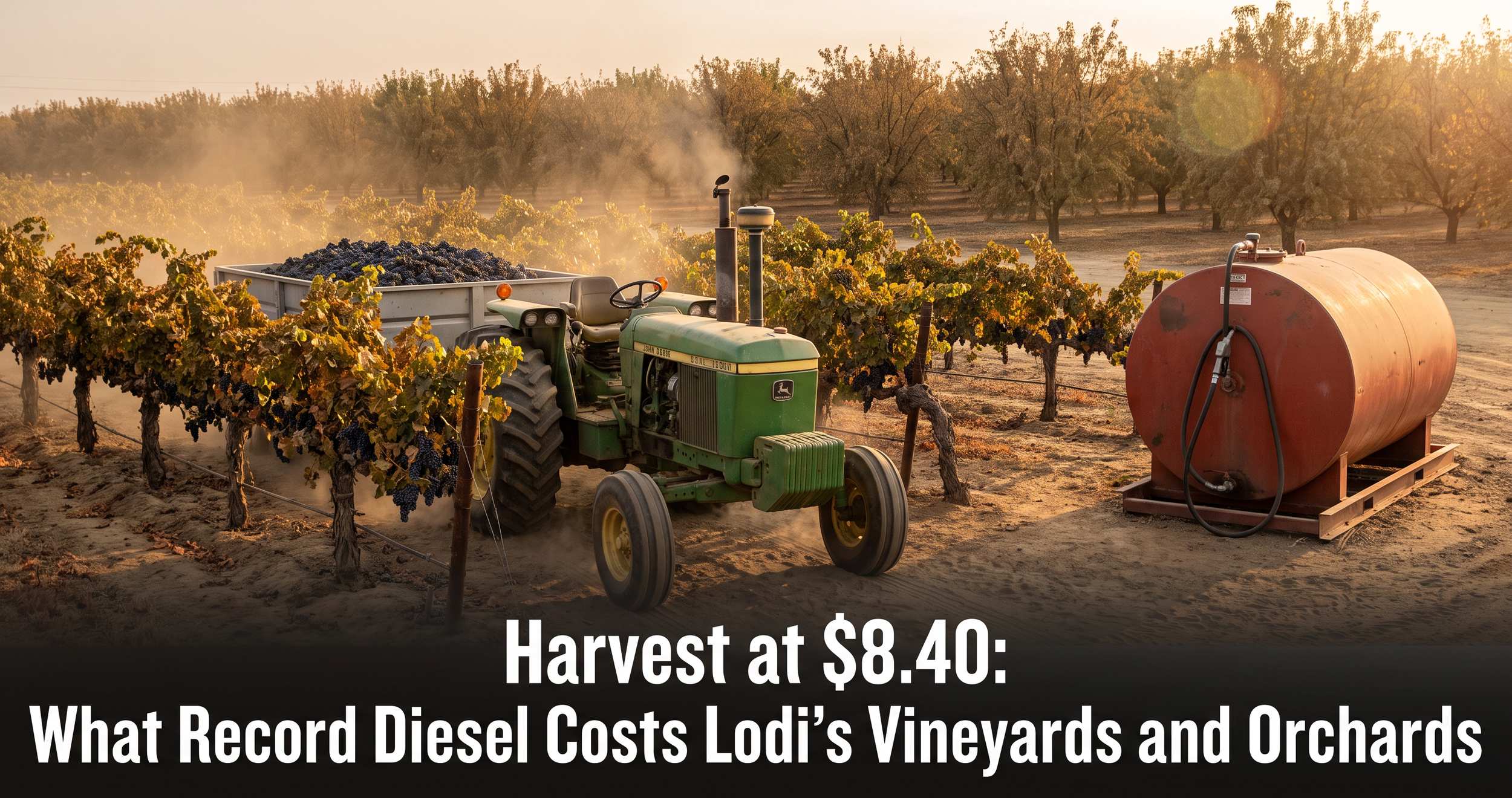 Harvest at $8.40: What Record Diesel Costs Lodi’s Vineyards and Orchards