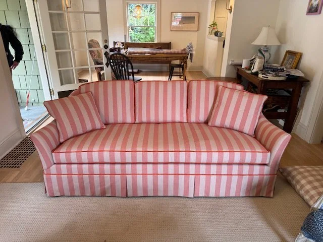 Striped Couch After Picture