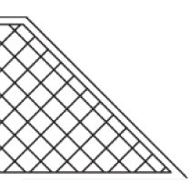 Illustration of a Miter edge style used in Livello acoustical products.