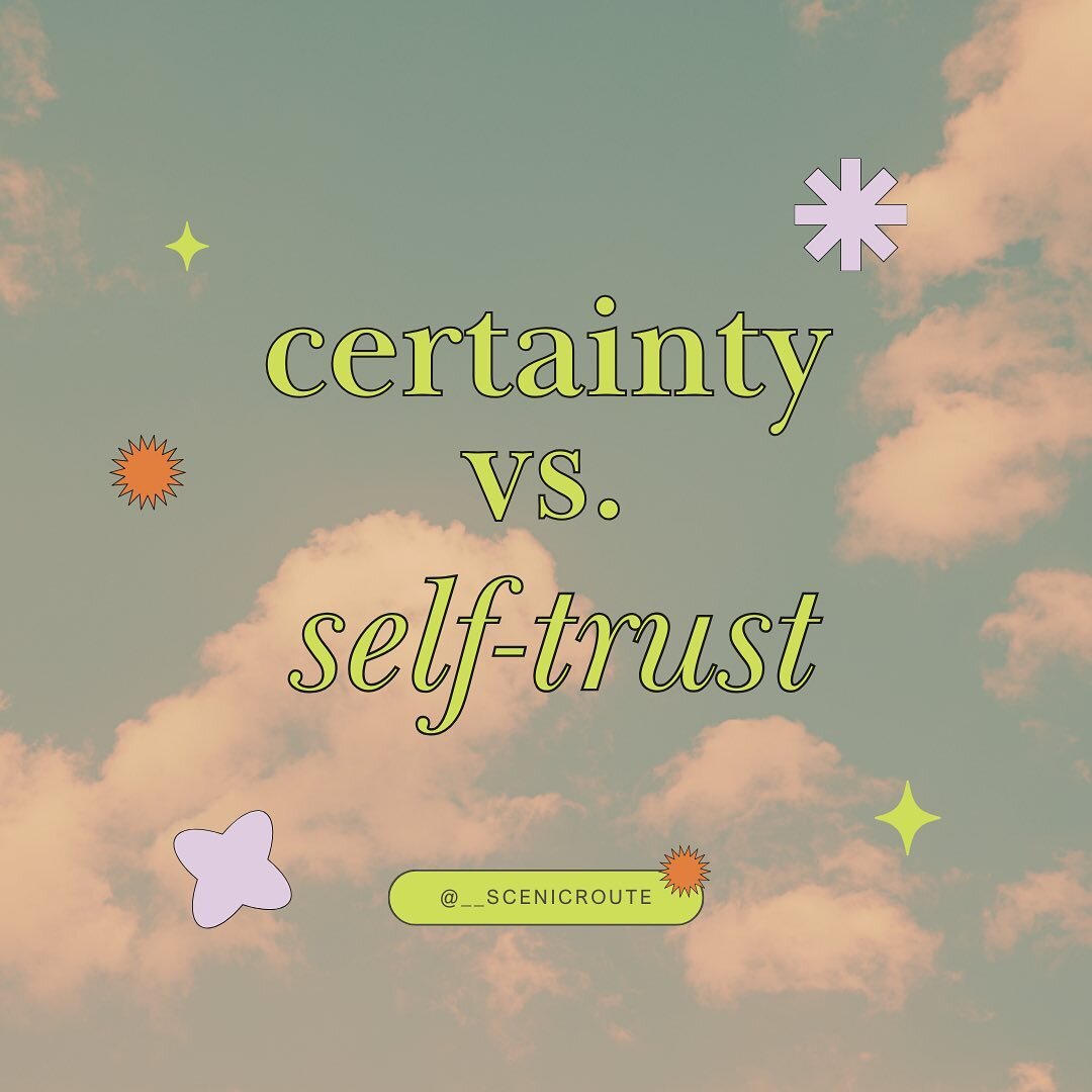 I read a quote a few months back which was:

&ldquo;The opposite of uncertainty isn&rsquo;t certainty, it&rsquo;s self-trust.&rdquo;

🤯 &lt;&mdash; in a good way 

It got me thinking about our very human need for a sense of certainty, and how much o