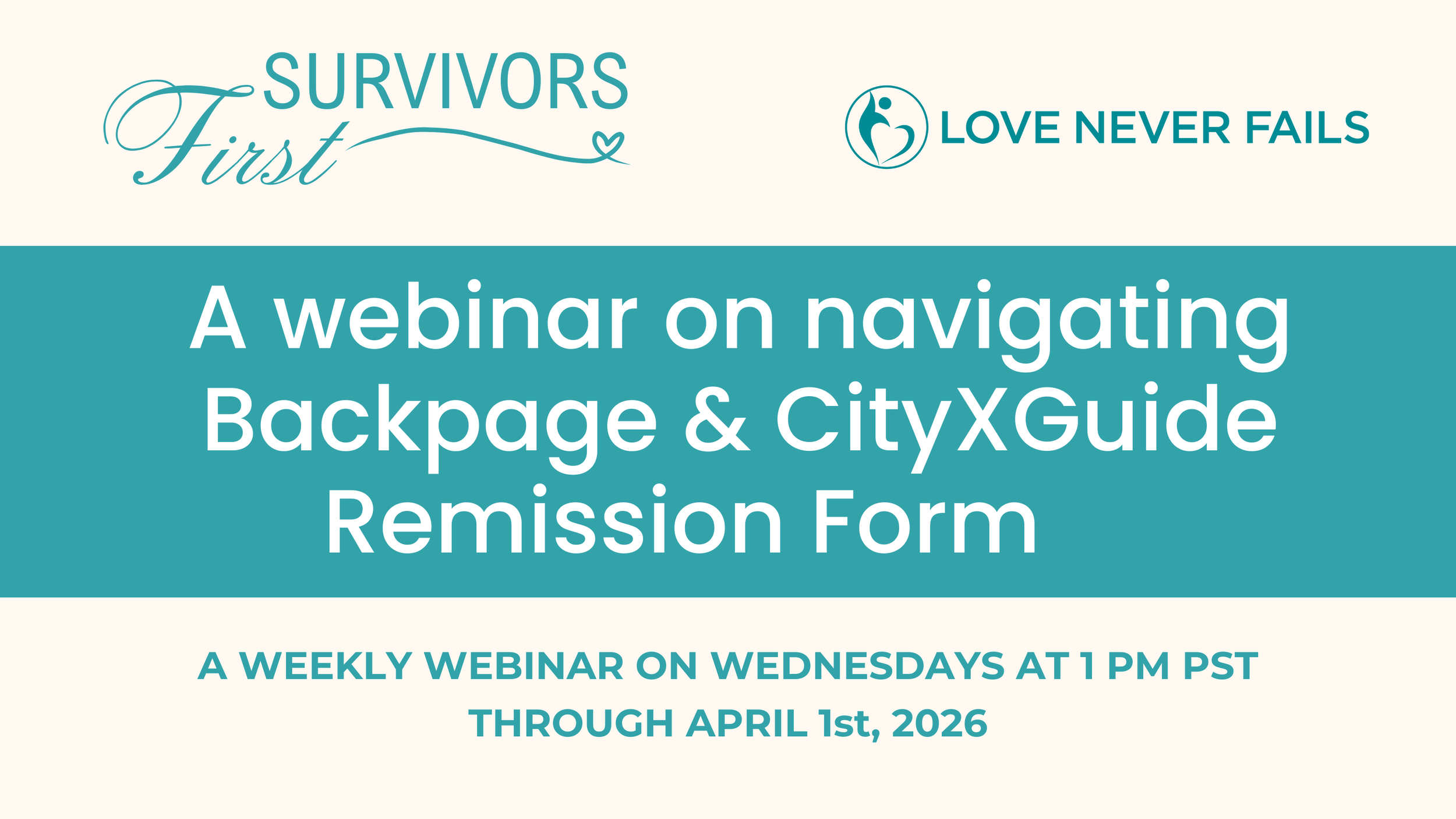 Survivors First Backpage &amp; CityxGuide Remission Form Weekly Webinar 