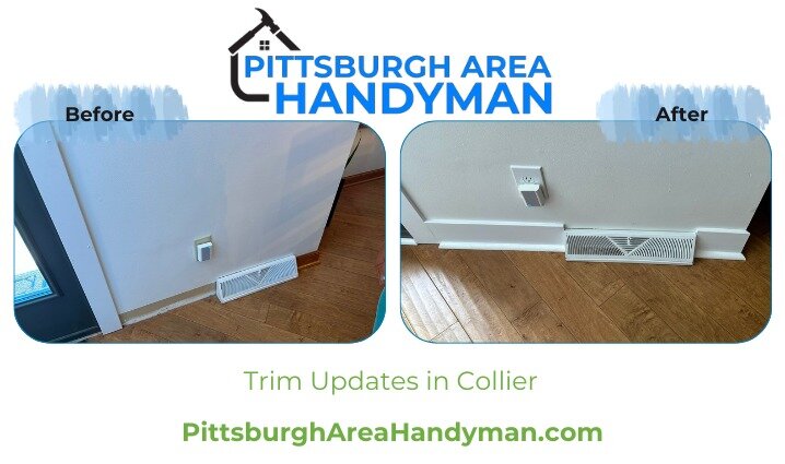 Sometimes it is just the little touches needed to finish off a project from that perfect new light fixture to updating the trim. 

Trim updates in Collier

https://www.pittsburghareahandyman.com/estimate-page

#handymanservices #handyman  #Handyman #
