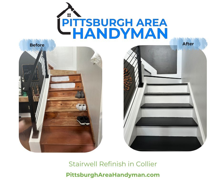 Sometimes a project can be a little tougher than expected for a homeowner. With all the sanding and detail work needed, changing the look of your stairs can fall into this category. Let Pittsburgh Area Handyman help you out. 

Stairwell Refinish in C