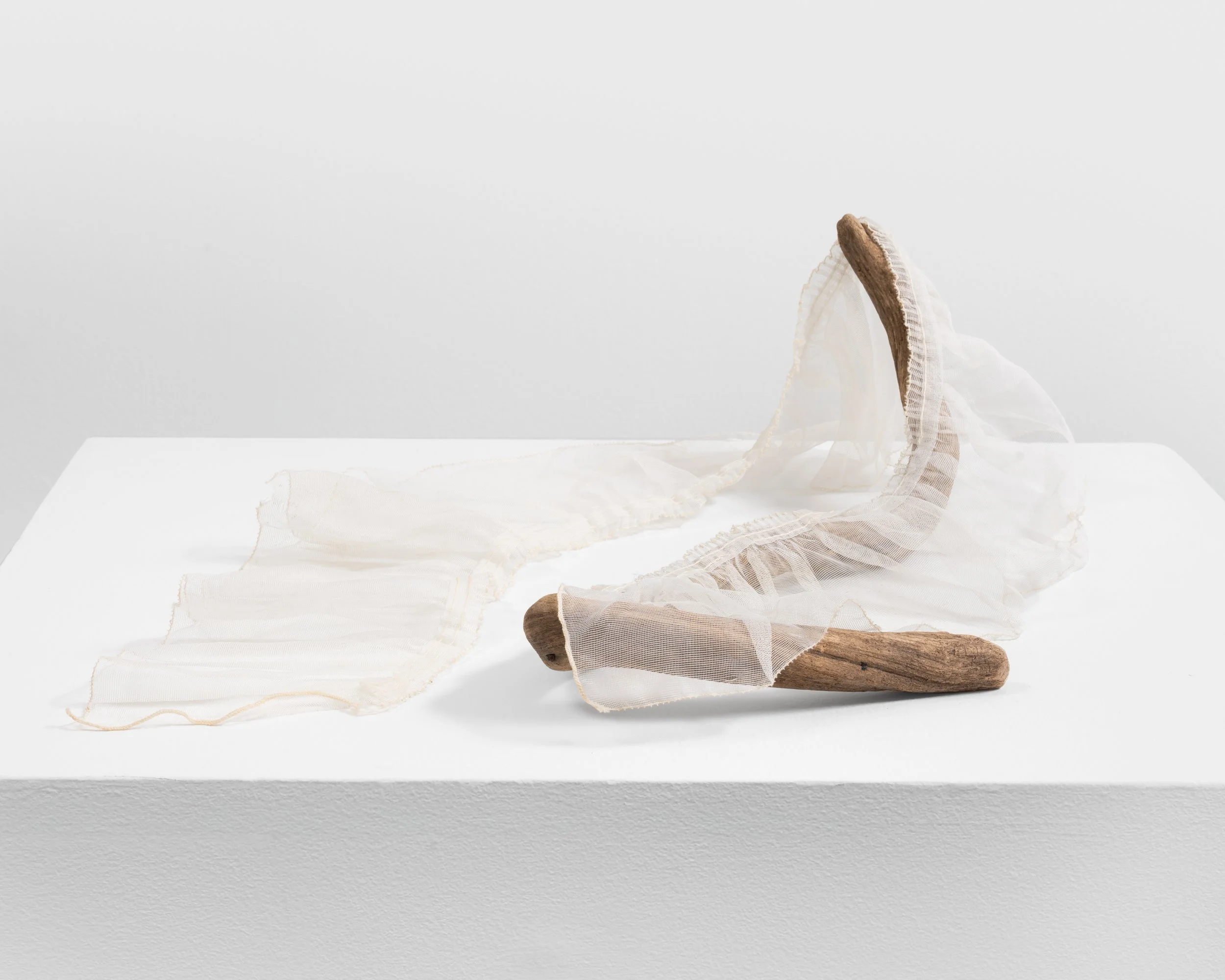 When I Finally Make it Home 
found wood, curtain hem, adhesive 
2021, 6.5" x 16" x 21" 