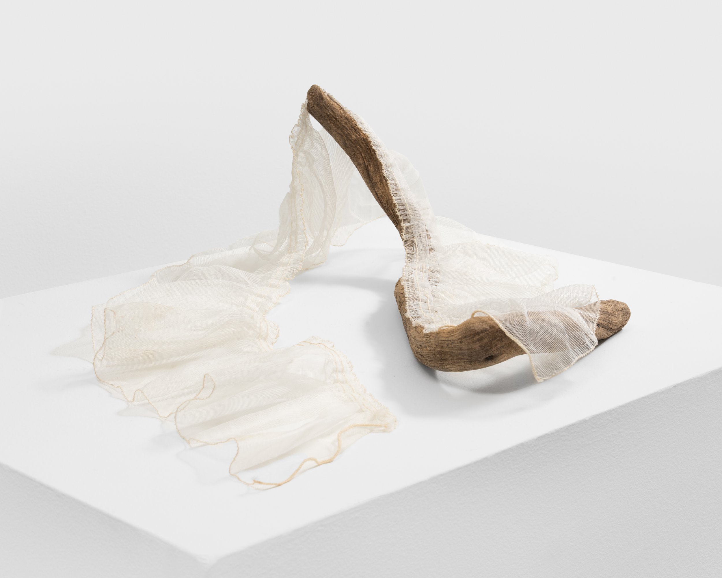 When I Finally Make it Home 
found wood, curtain hem, adhesive 
2021, 6.5" x 16" x 21" 