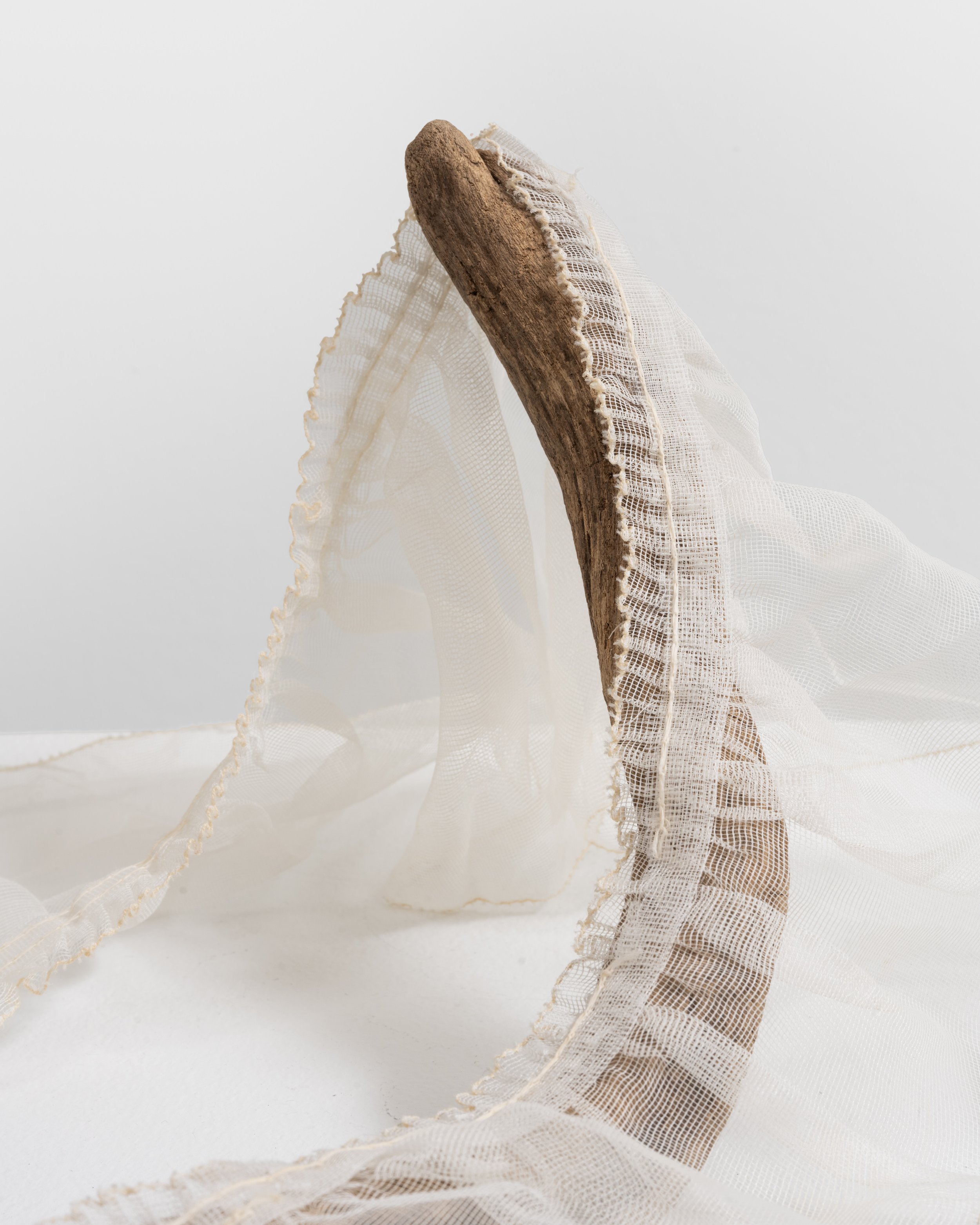 When I Finally Make it Home 
found wood, curtain hem, adhesive 
2021, 6.5" x 16" x 21" 