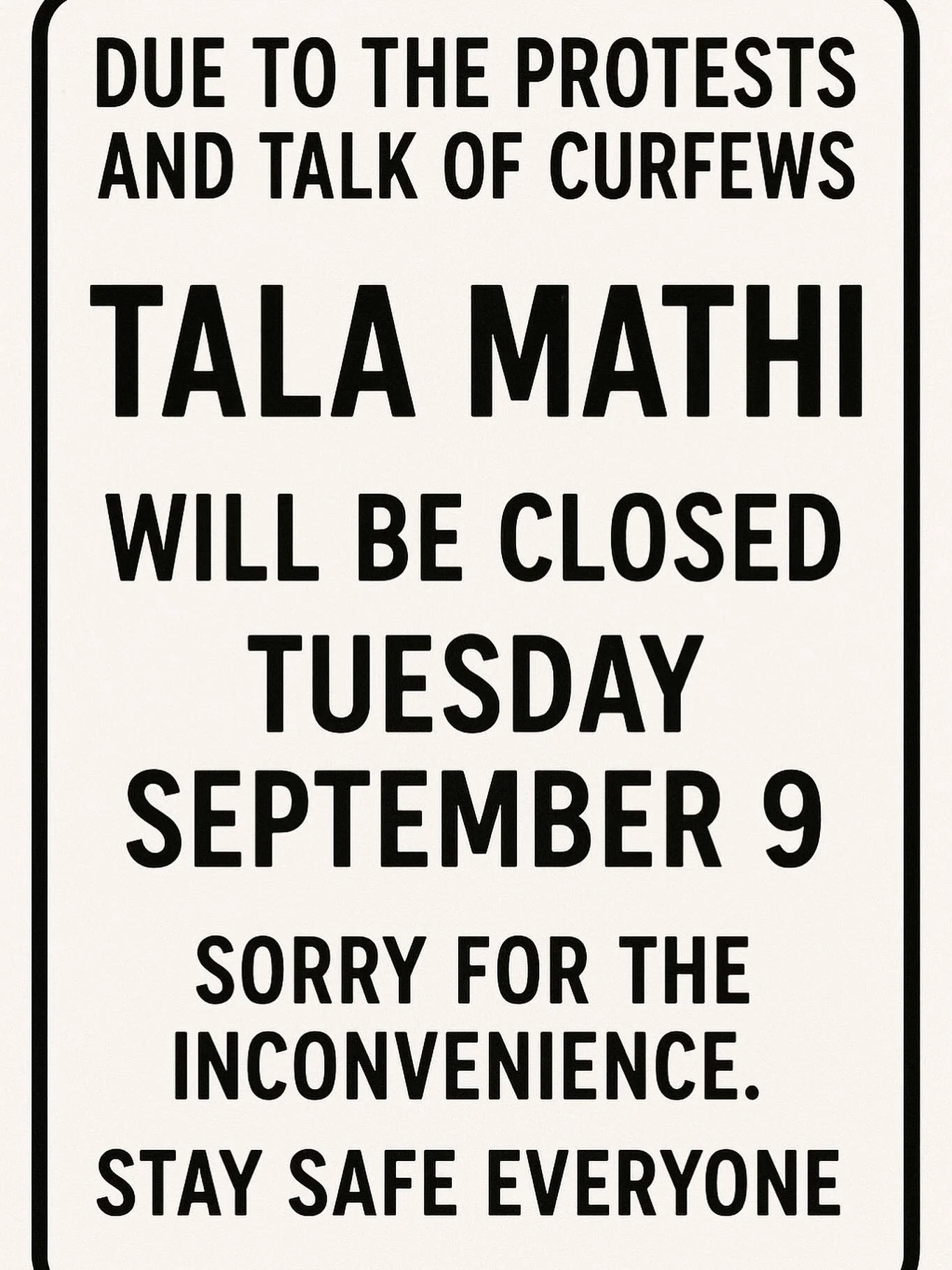 Please stay safe everyone and we hope to serve you again as soon as possible 🙏