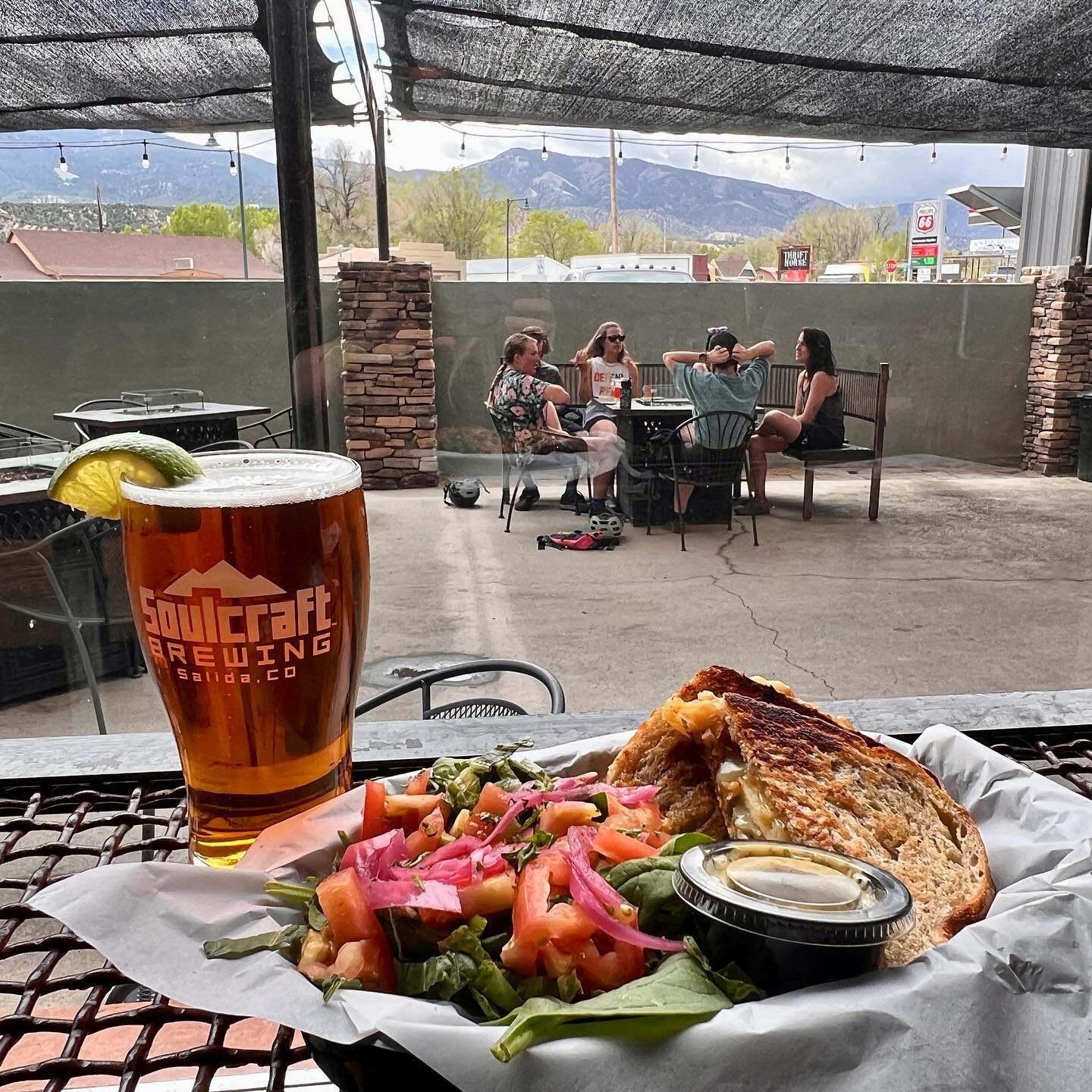 We are excited to introduce you to our new grilled cheese. Enjoy aged white cheddar, caramelized onions, diced jalape&ntilde;os, thinly sliced tart apple, and fig jam on buttered and grilled sourdough. (the bread is locally made by the Little Red Hen