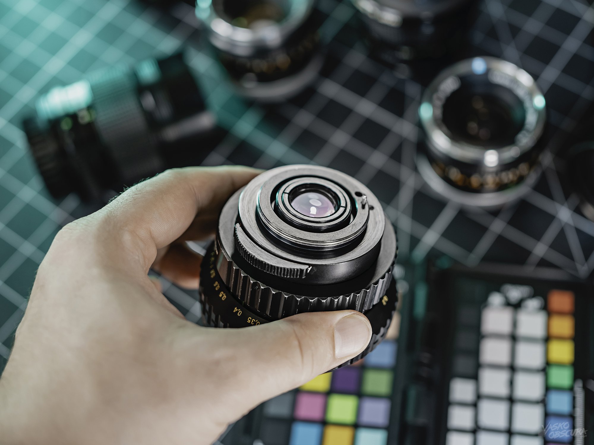 m42 lens mount thread close up on Mir-20m 20mm