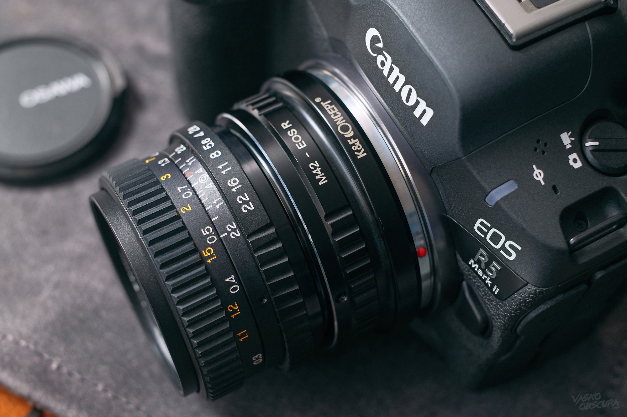 Osawa MC 28mm f/2.8 mounted on the Canon EOS R5 Mark II