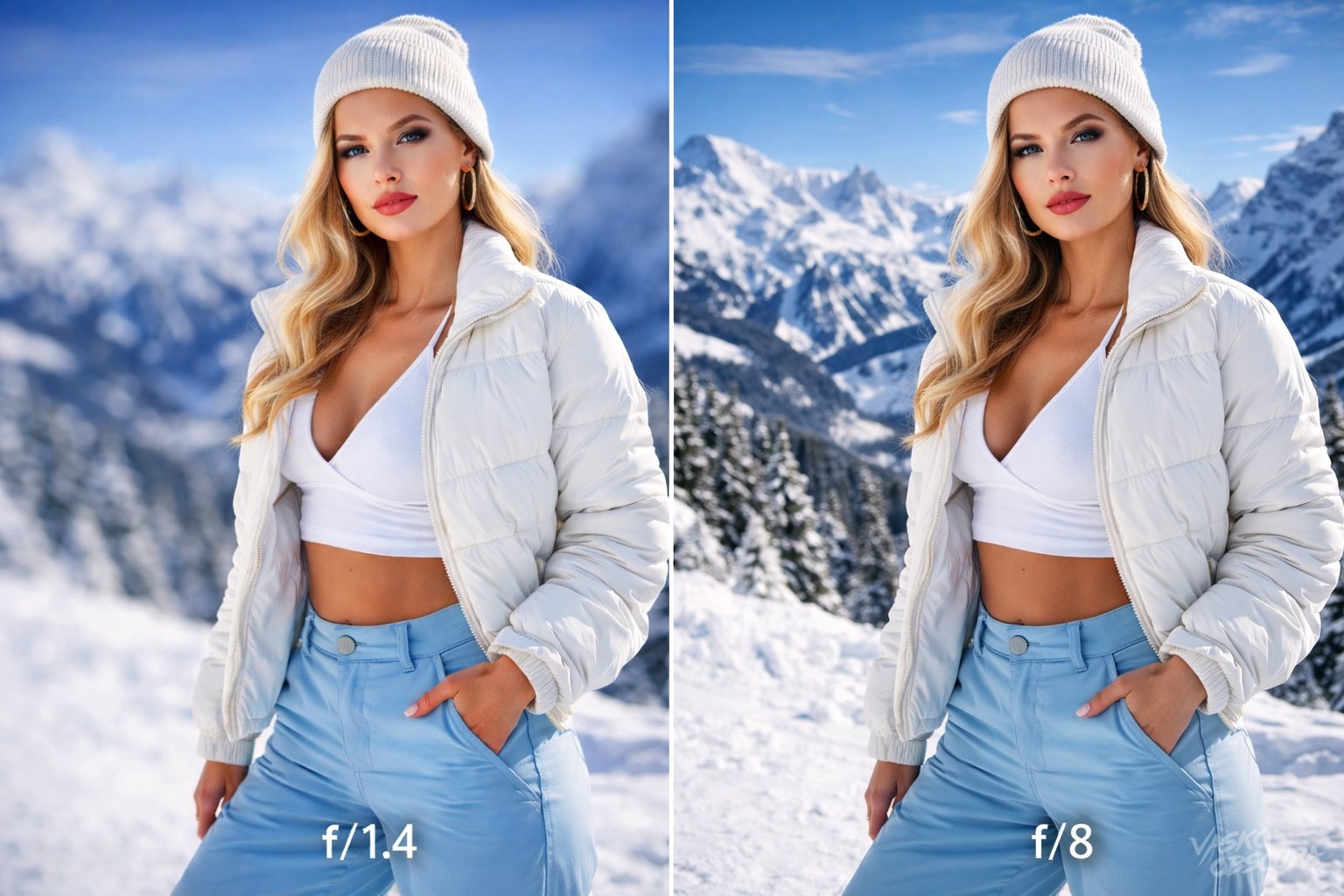 Depth of field example f/1.4 vs f/8