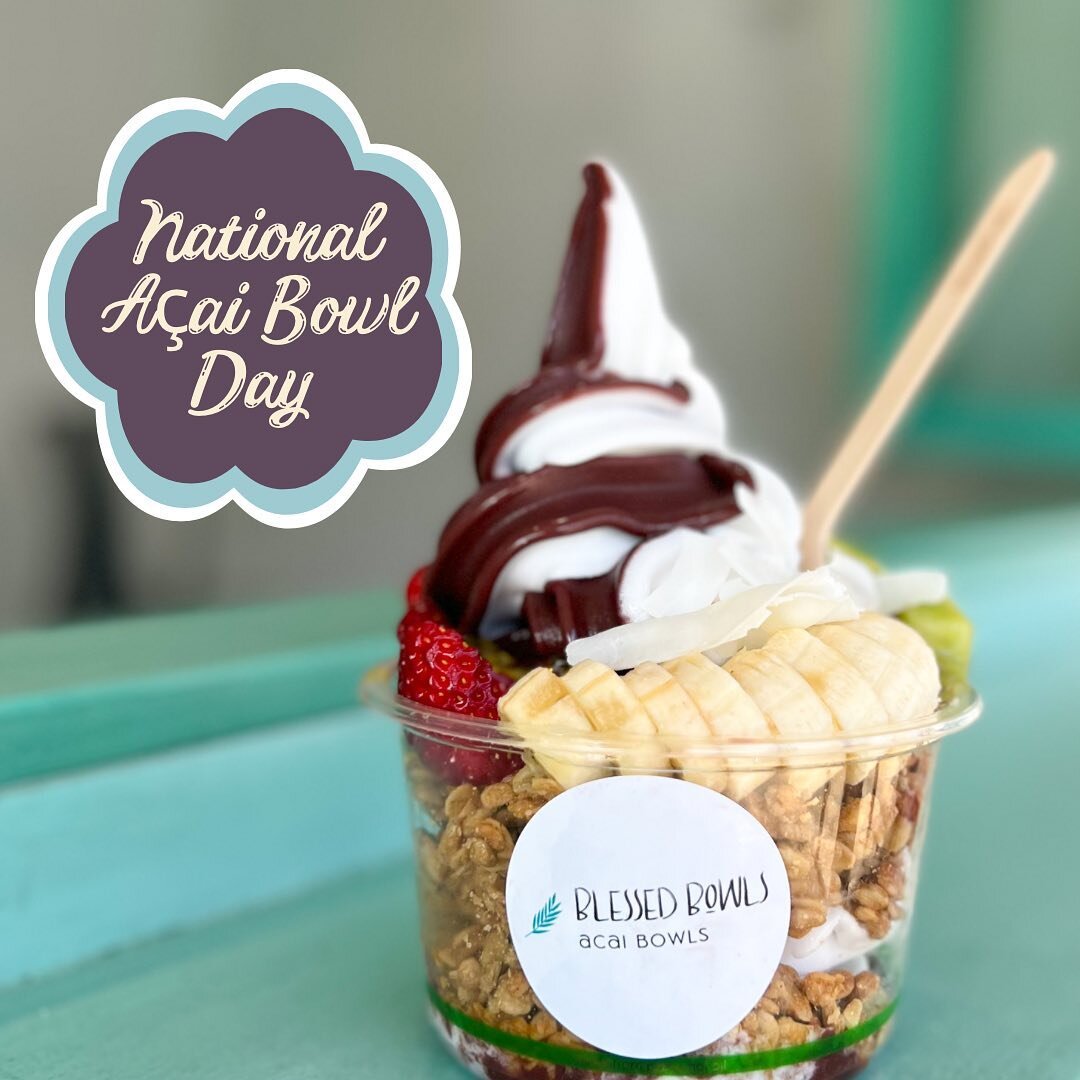 Celebrate National A&ccedil;ai Bowl Day with us!!! 

Today we celebrate the popularity and health benefits of the emerging super-food; the a&ccedil;ai berry. A&ccedil;ai bowls are a health-food that is both delicious and nutritious and we encourage y