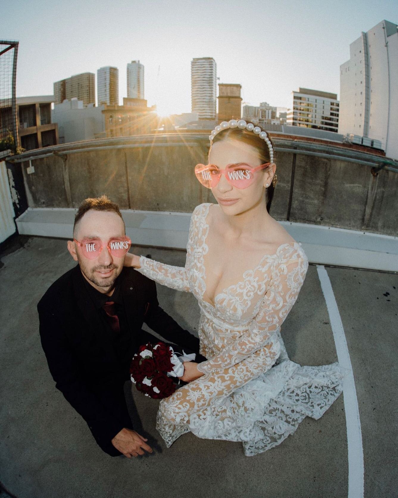 .

&bull; Meet the Winks &bull;

Maddy + Morgan made it all officially official in their absolute fun, jovial kinda way.

Maddy walked the aisle to Lana Del Rey&rsquo;s epic song, Video Games and as they exited as a newly married couple Kanye belted 