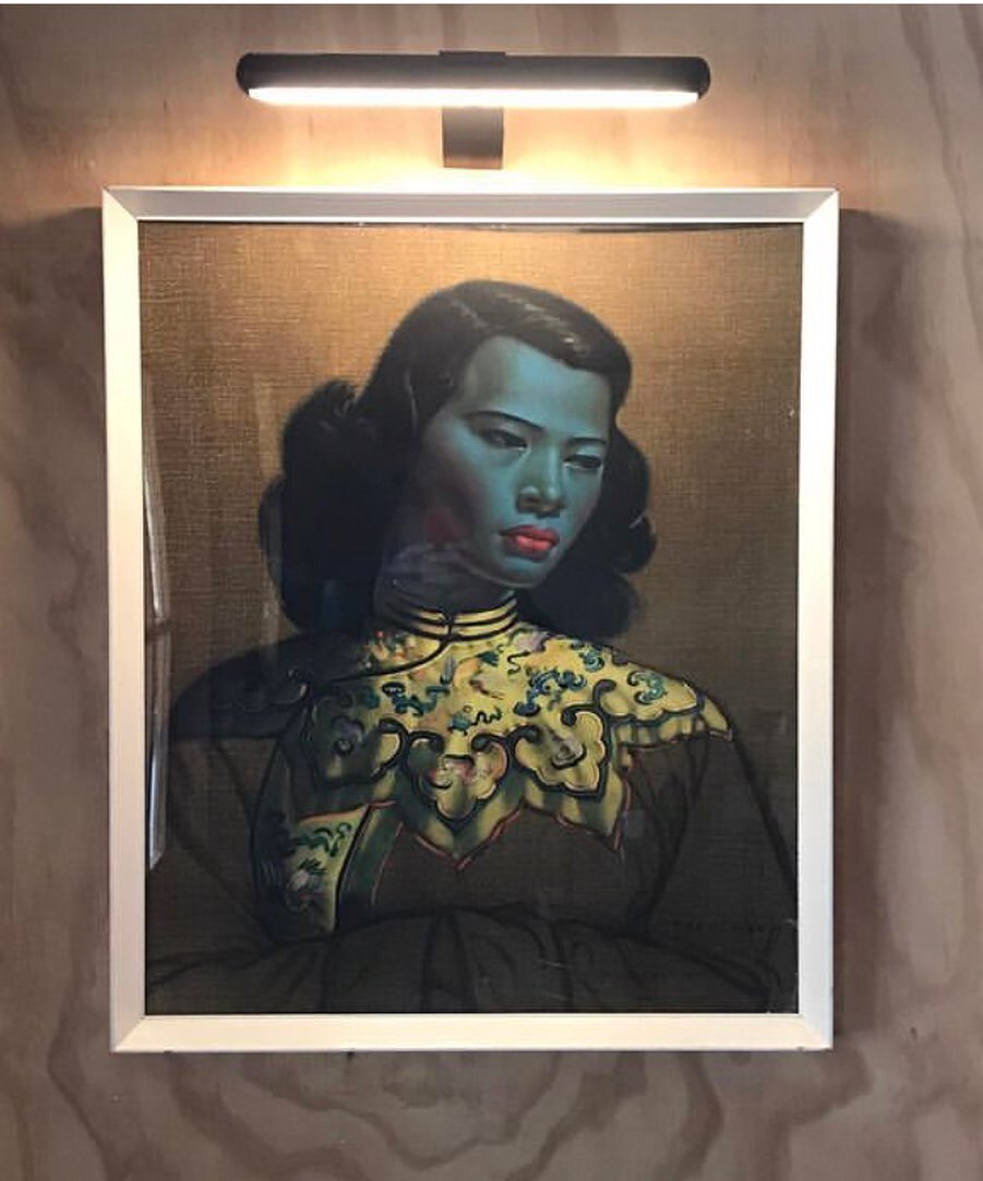 Chinese Girl print  by Vladimir Tretchikoff now taking pride of place as we prepare the cellar door in advance of opening. Chris&rsquo;s mum bought it in a car boot sale over 25 years ago. Mint condition too :-)