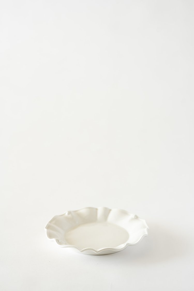 White Ruffle Side Plate