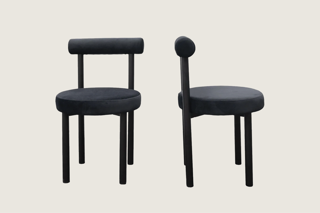 Harry Velvet Chair - Black