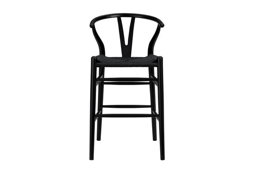 Black Wishbone Barstool