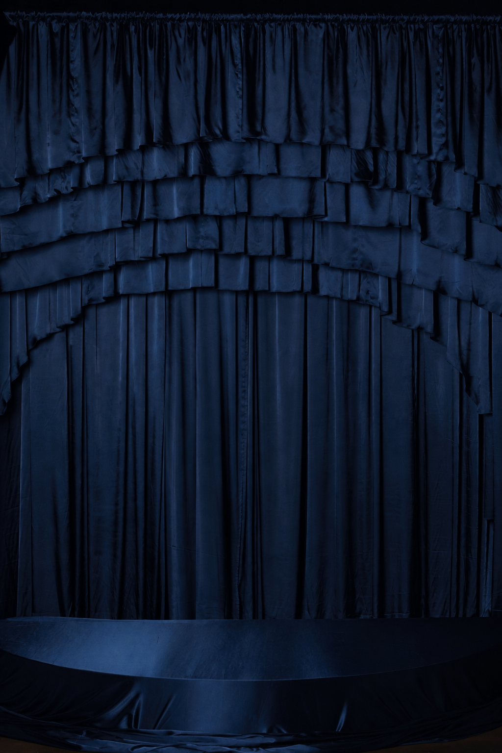 Navy Blue Silk Curved Backdrop