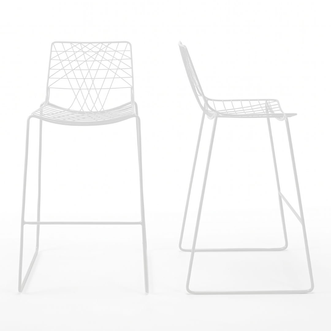 White Wire Stools