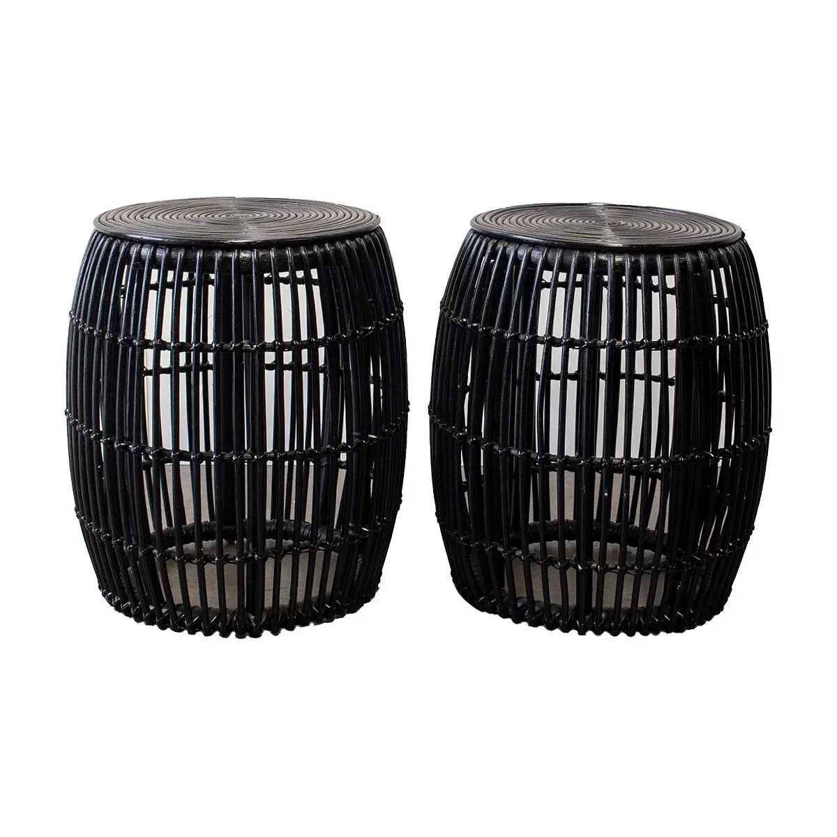Rattan Side Table - Black