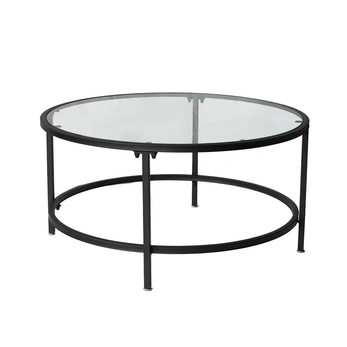 BLACK & GLASS COFFEE TABLE