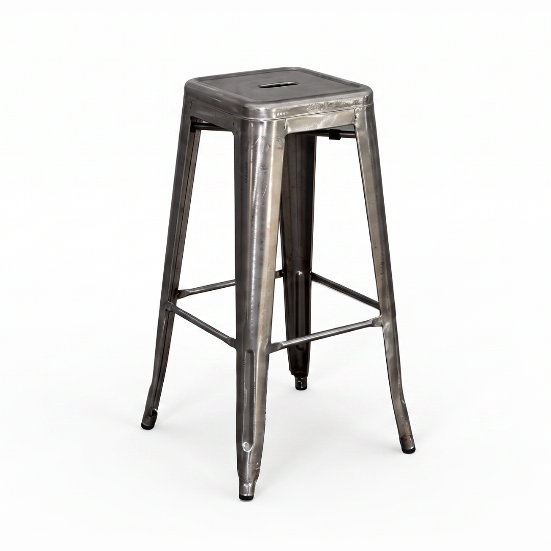 Silver Tolix Bar Stool
