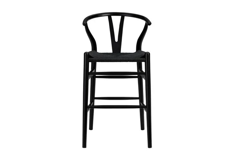 Black Wishbone Barstool