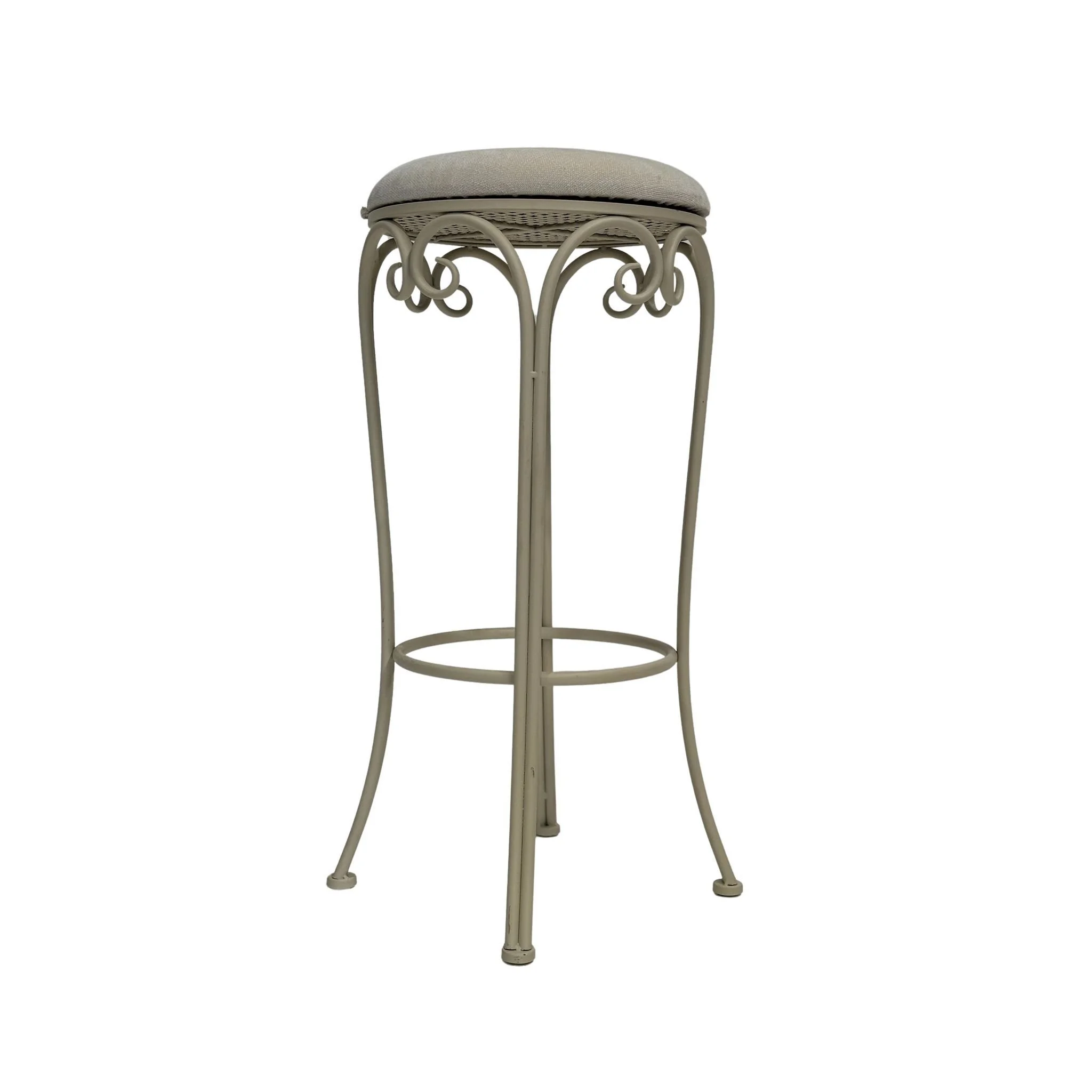 white-Vintage Stool with Pad .jpg