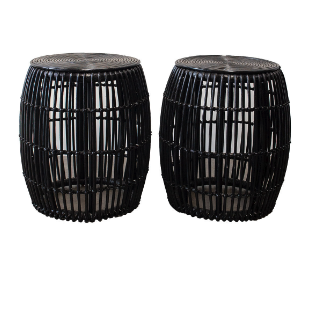 Black Bali End Table