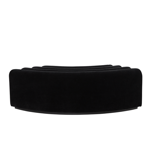 Poppy Curved Ottoman - Black Velvet