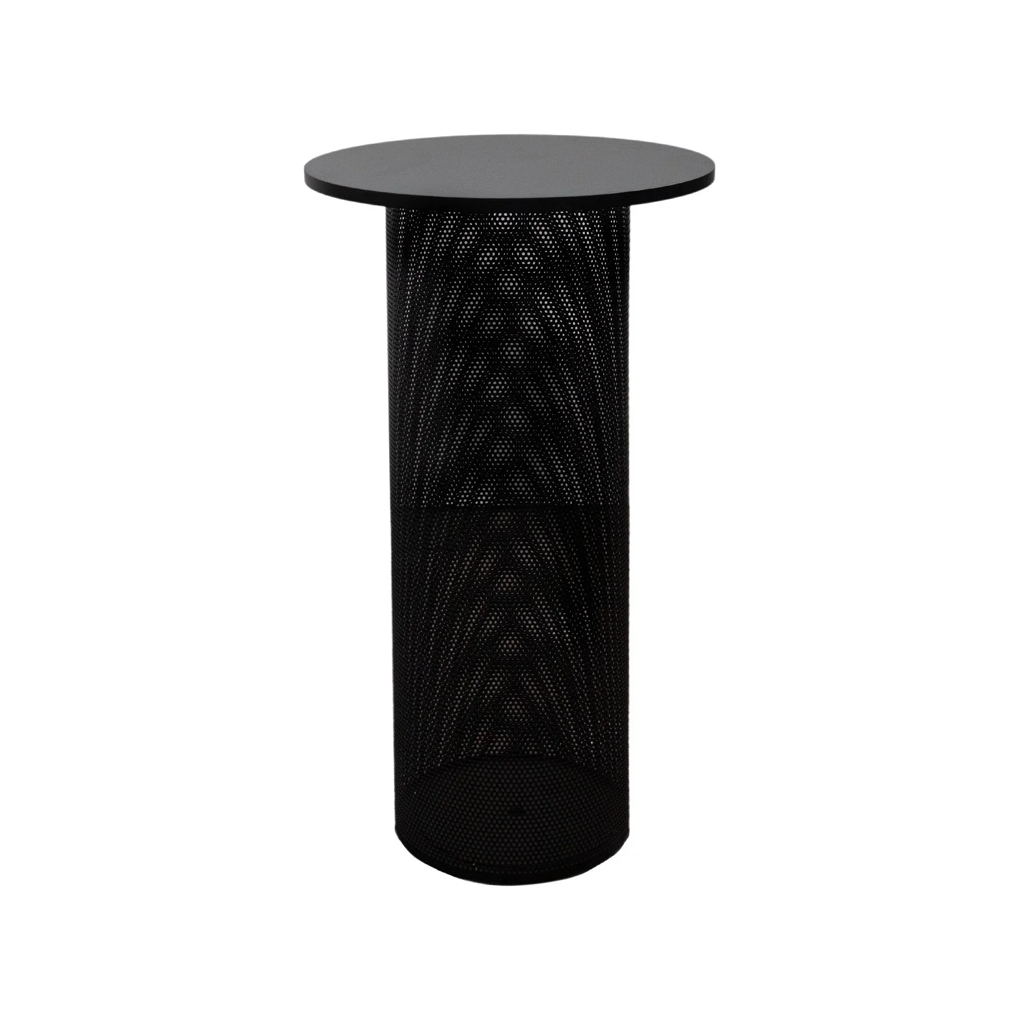 Black Mesh Cylinder Leaner