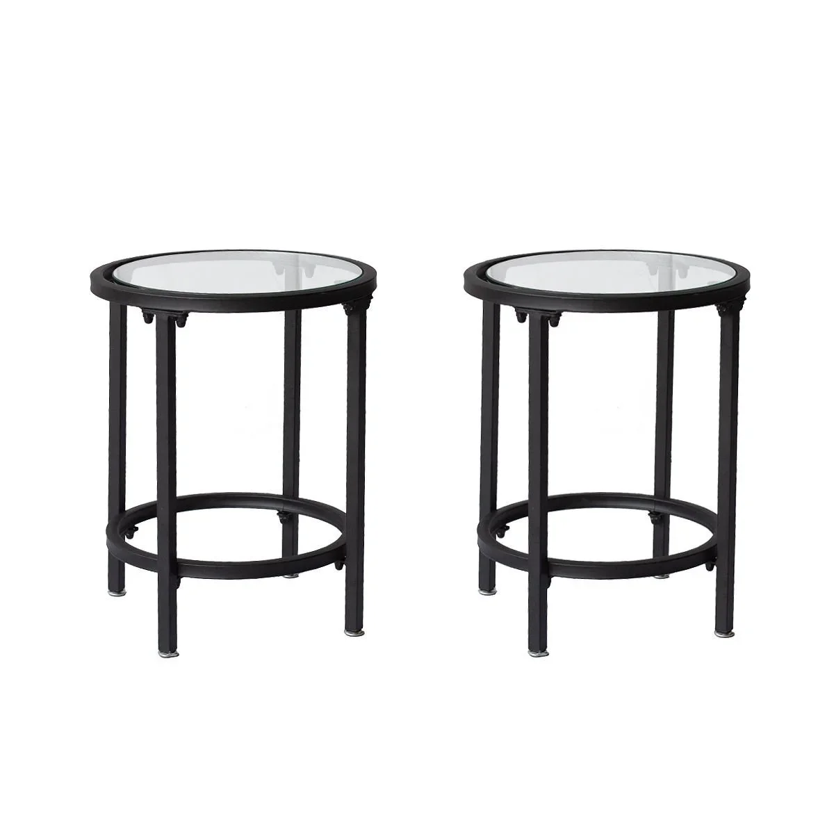 BLACK & GLASS END TABLE