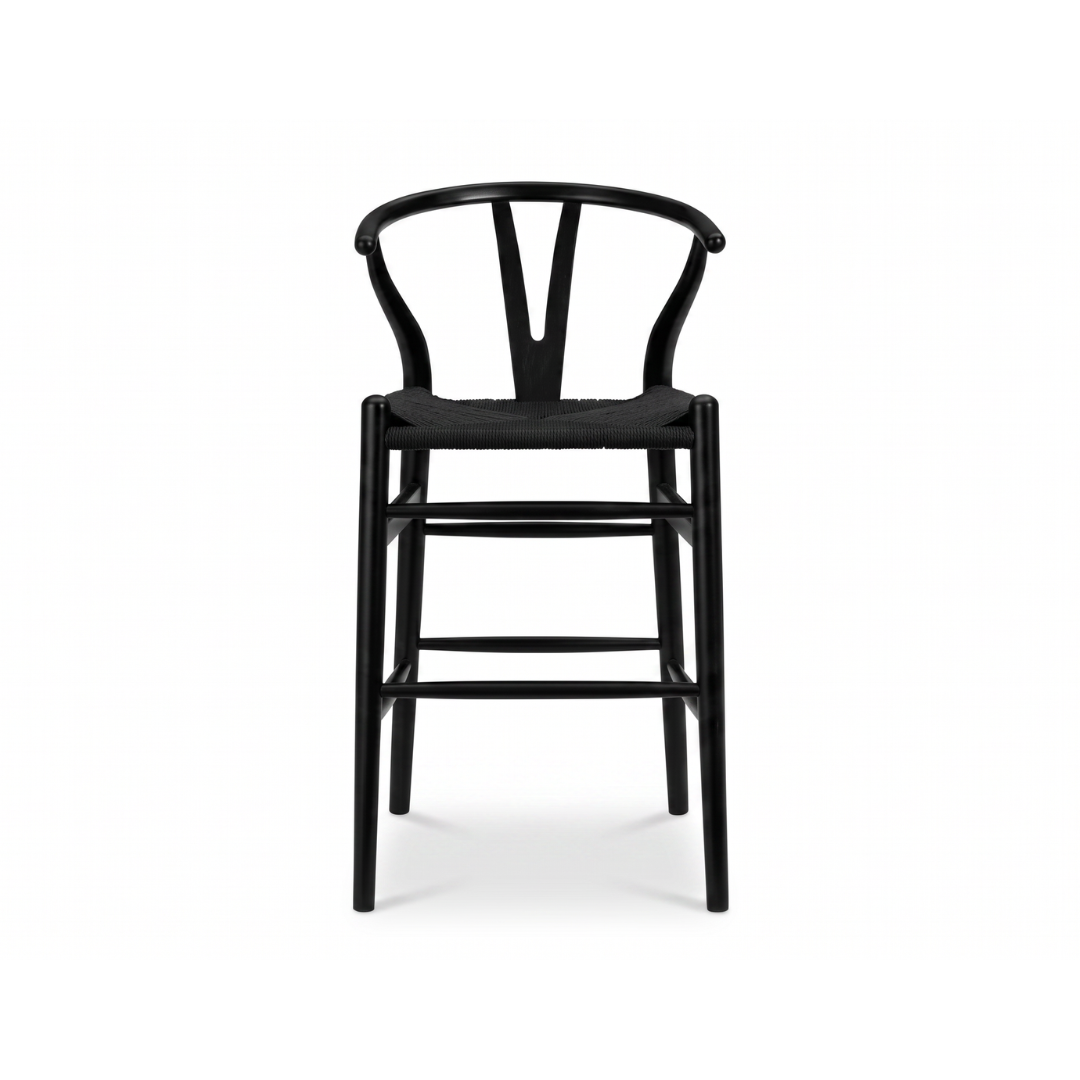 Black Wishbone Barstool