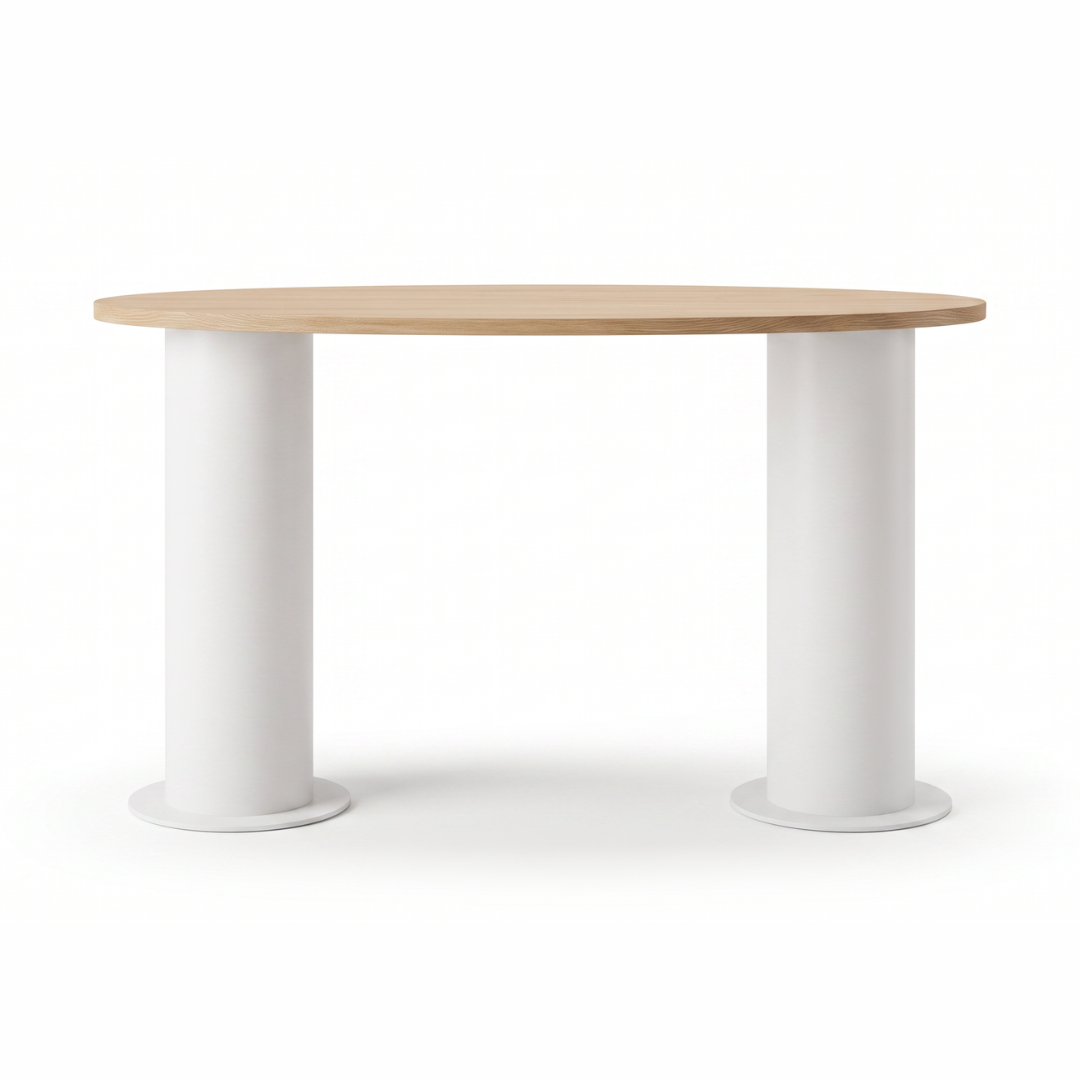 Lunar Long Bar Leaner - White/Oak