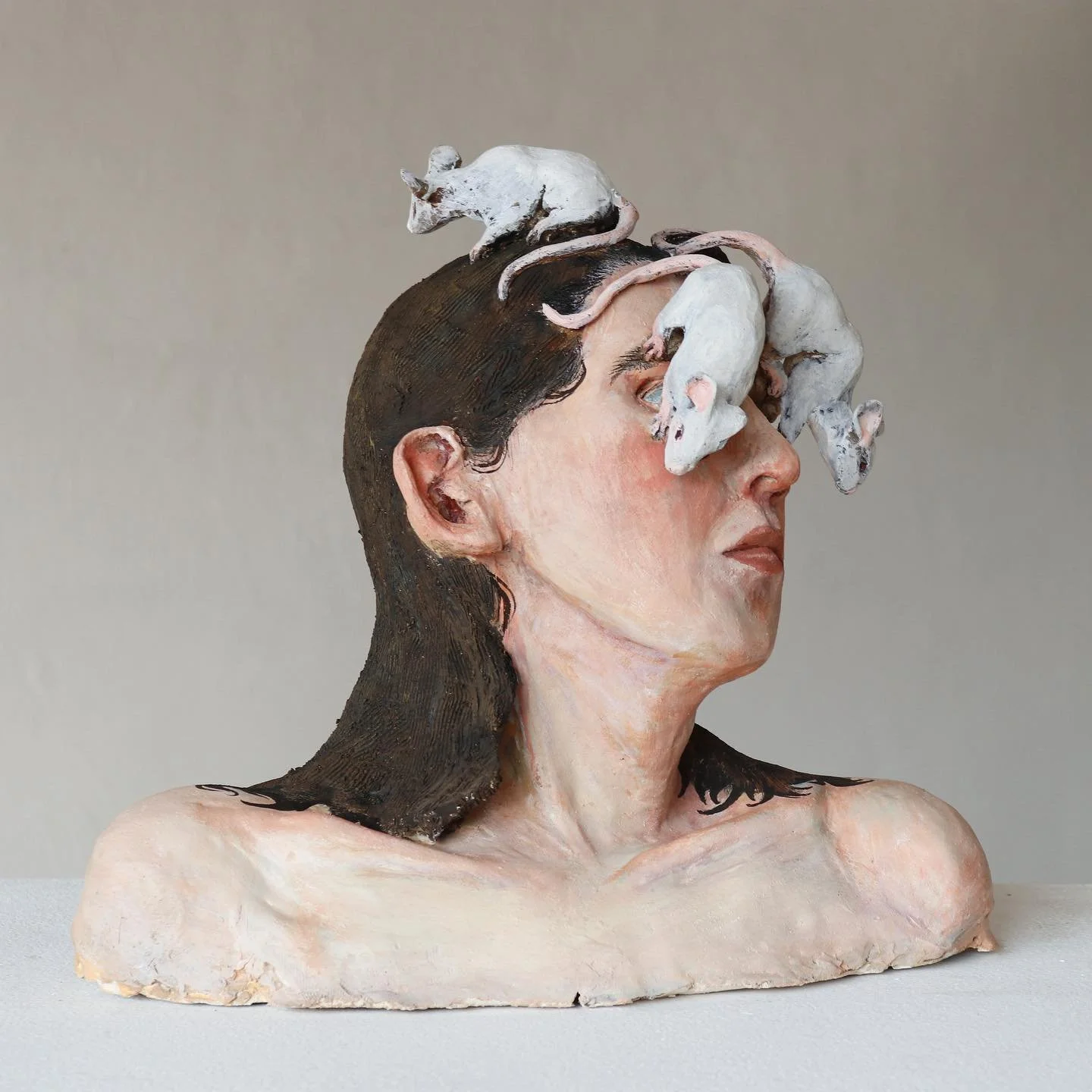 Three Blinding Mice from last spring, still not sure how I feel about it 🤔🤔🤔- acrylic and stoneware
-
-
-
#ceramics #mice #fairytales #figurative #mouse #selfportrait #paintonceramic #acrylic