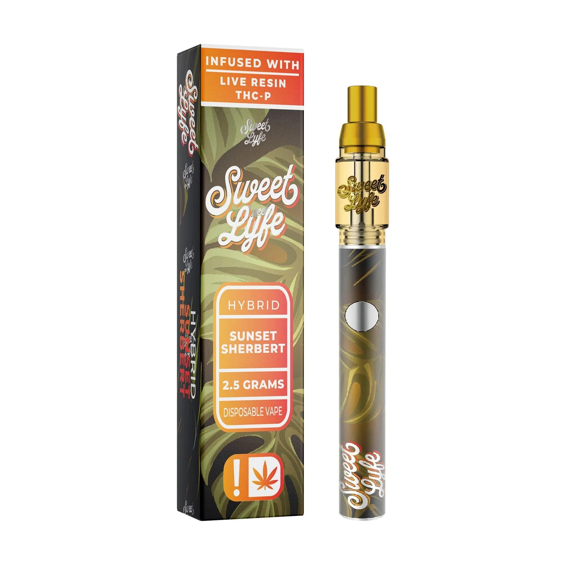Disposable Vape Pen 2.5ml Infused with Live Resin Delta-8 + THCP - Sunset Sherbert - Hybrid