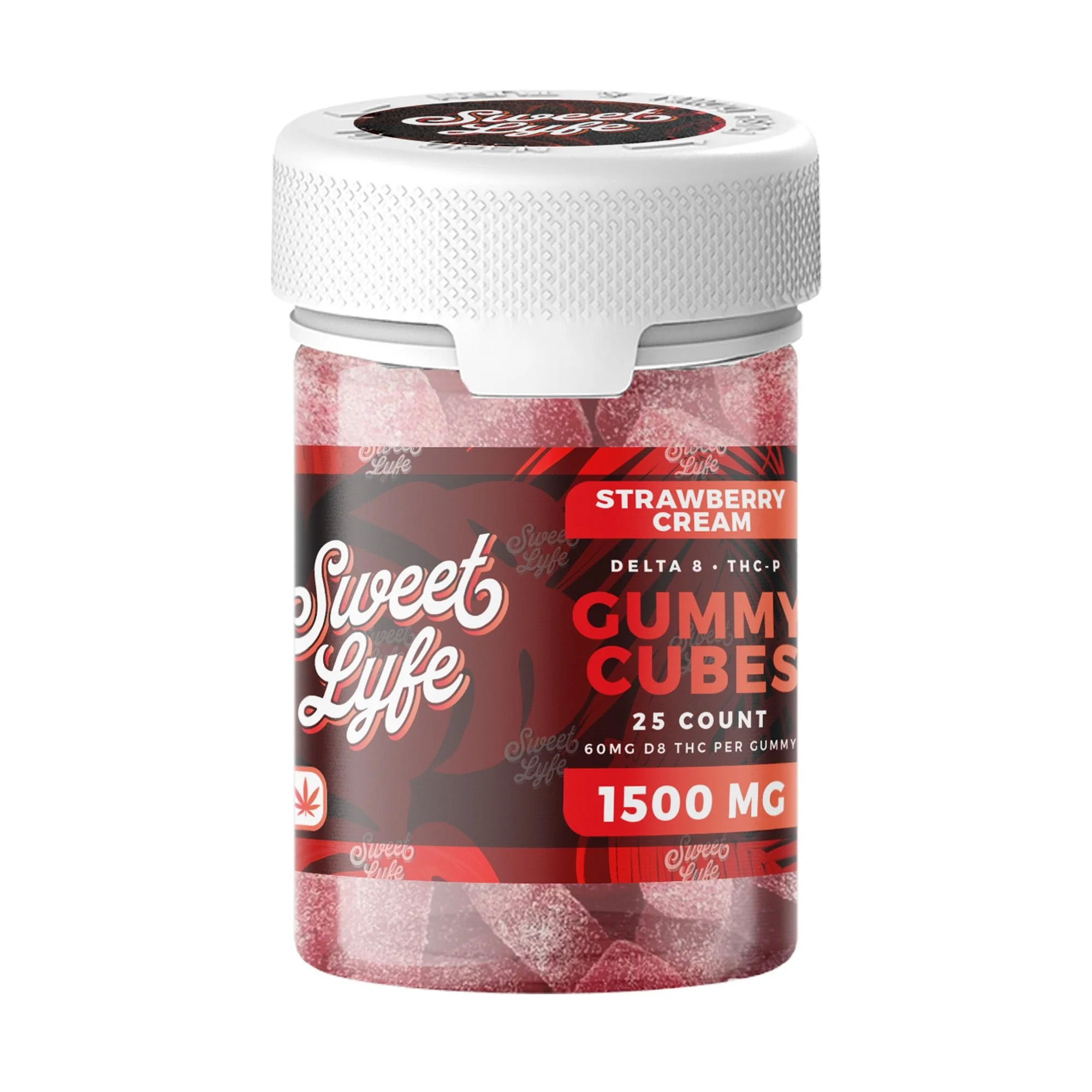 Vegan Gummies 1500 MG D8+THCP - 4oz - StrawCream