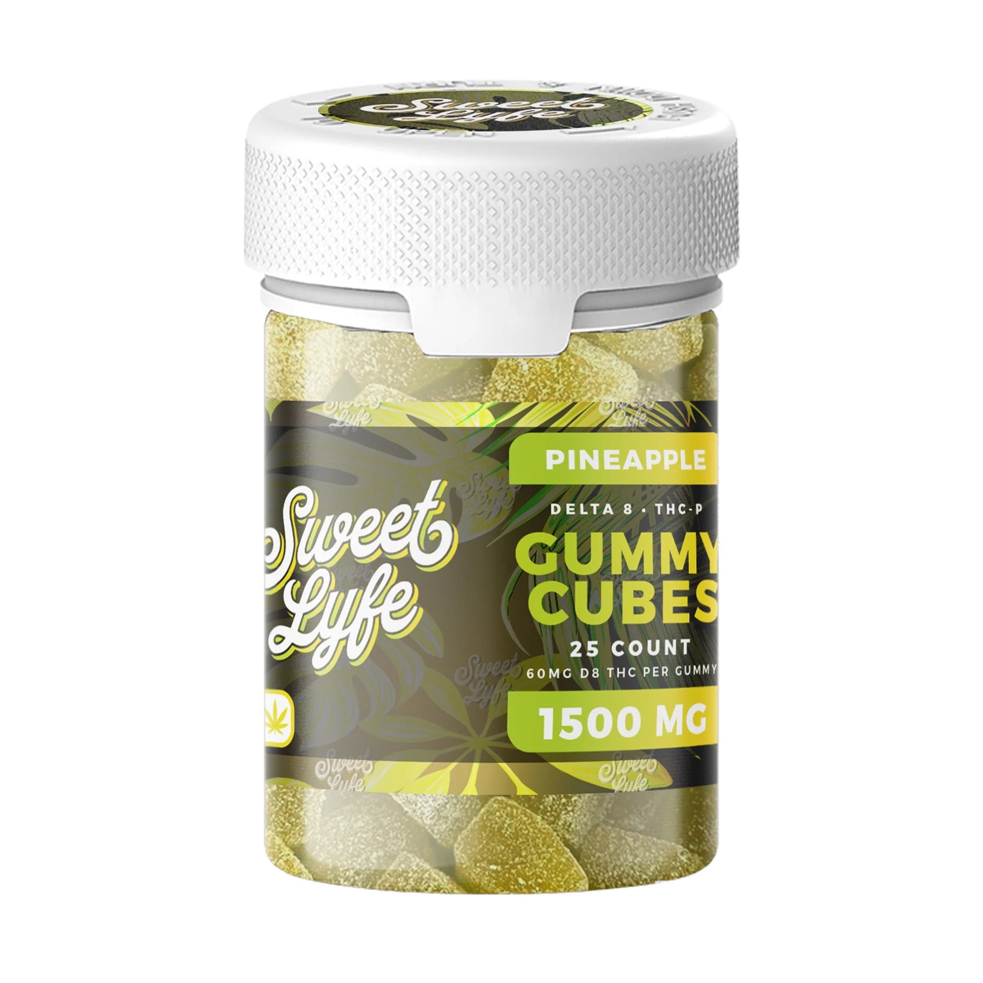 Vegan Gummies 1500 MG D8+THCP - 4oz - Pineapple