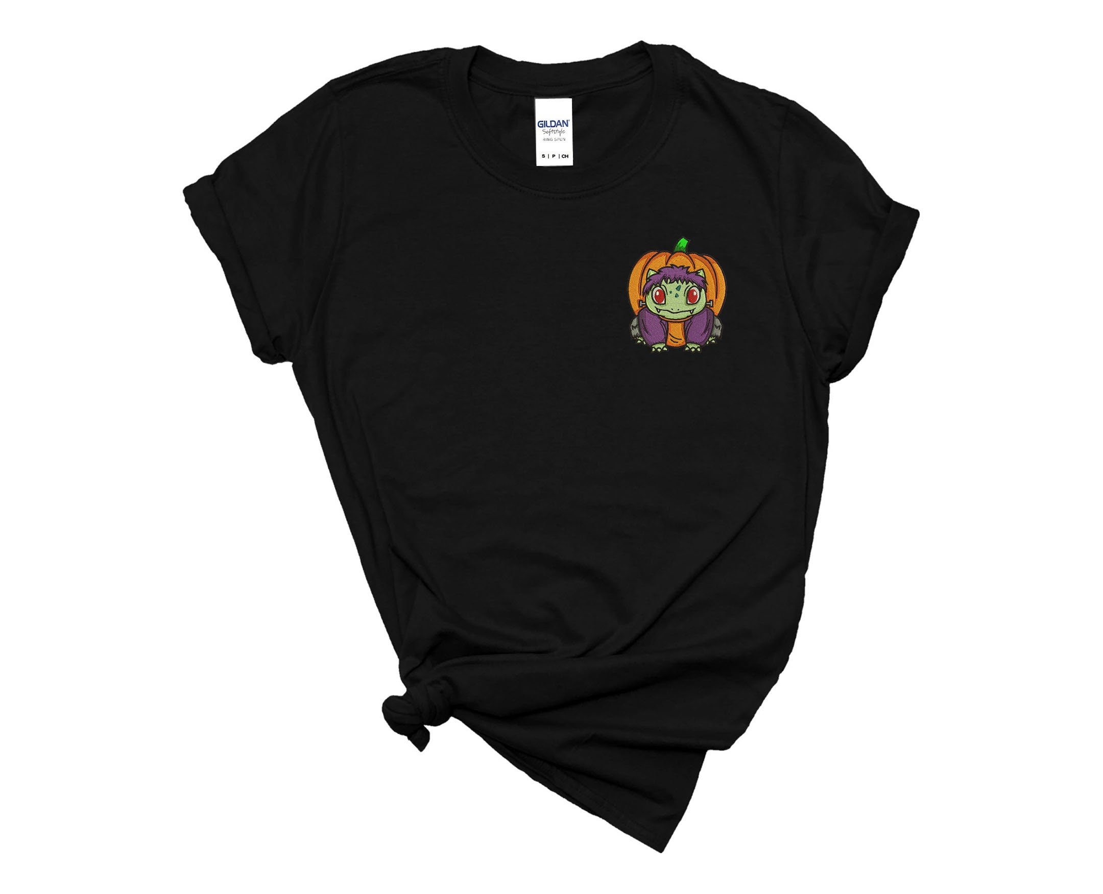 Embroidered Pumpkin Shirt - Bulbasaur Frankenstein Halloween Shir