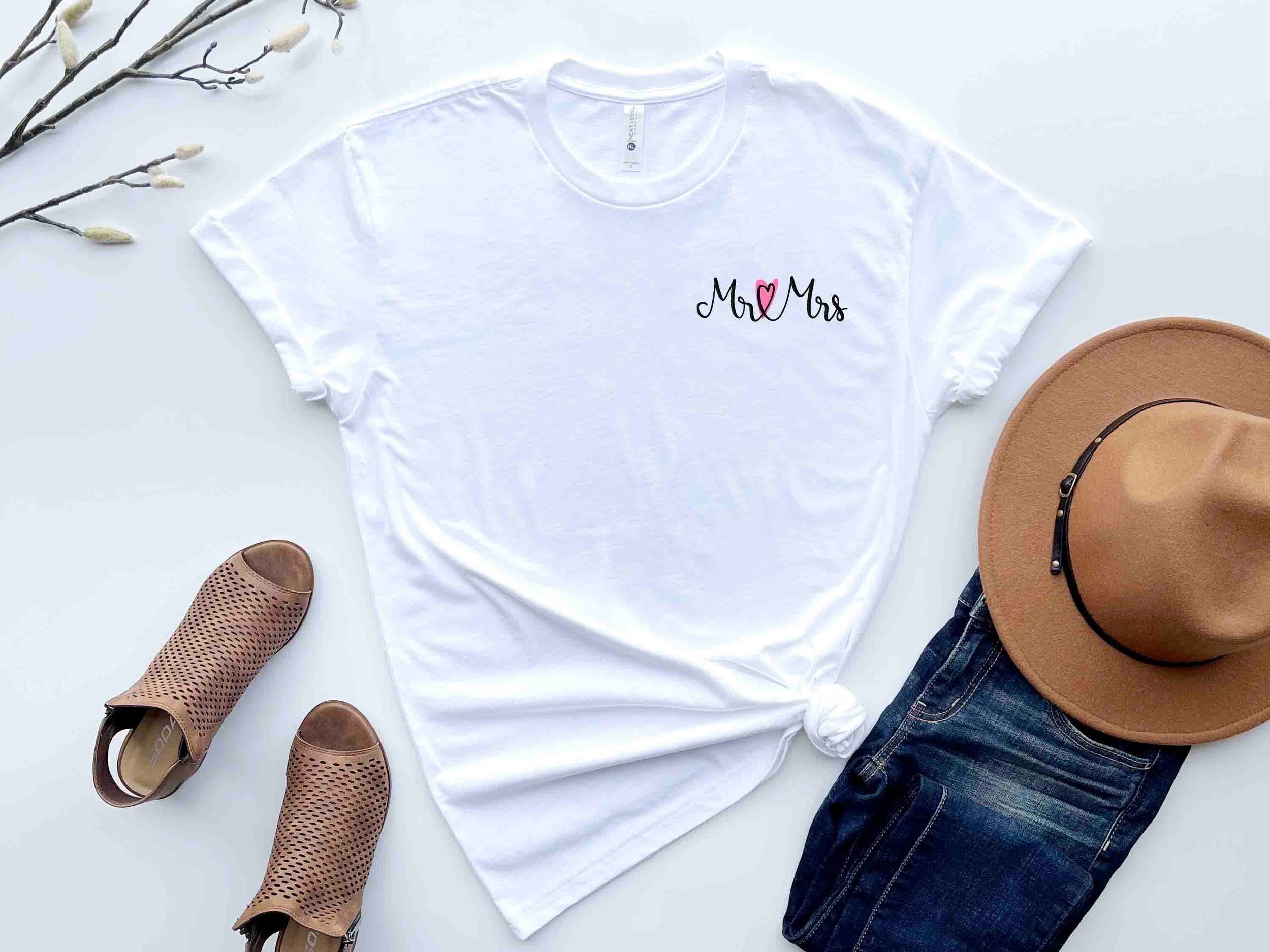 Mr and Mrs Shirts Embroidered, Honeymoon Shirts, Newlywed Shirts, Wedding Shirt, Wifey and Hubby Shirt, Just Married Shirts, Couple Shirts