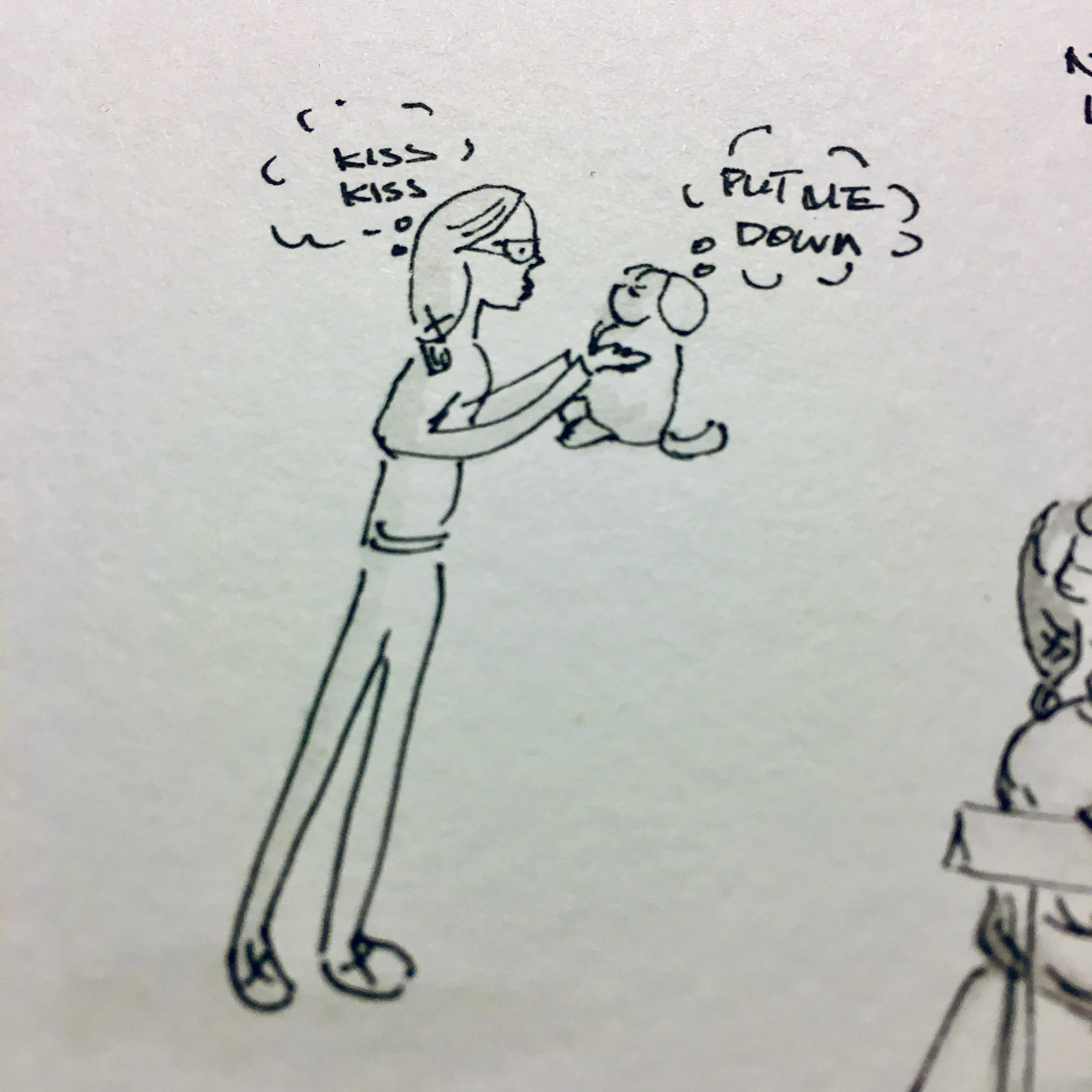 My sister's dog refused to kiss me