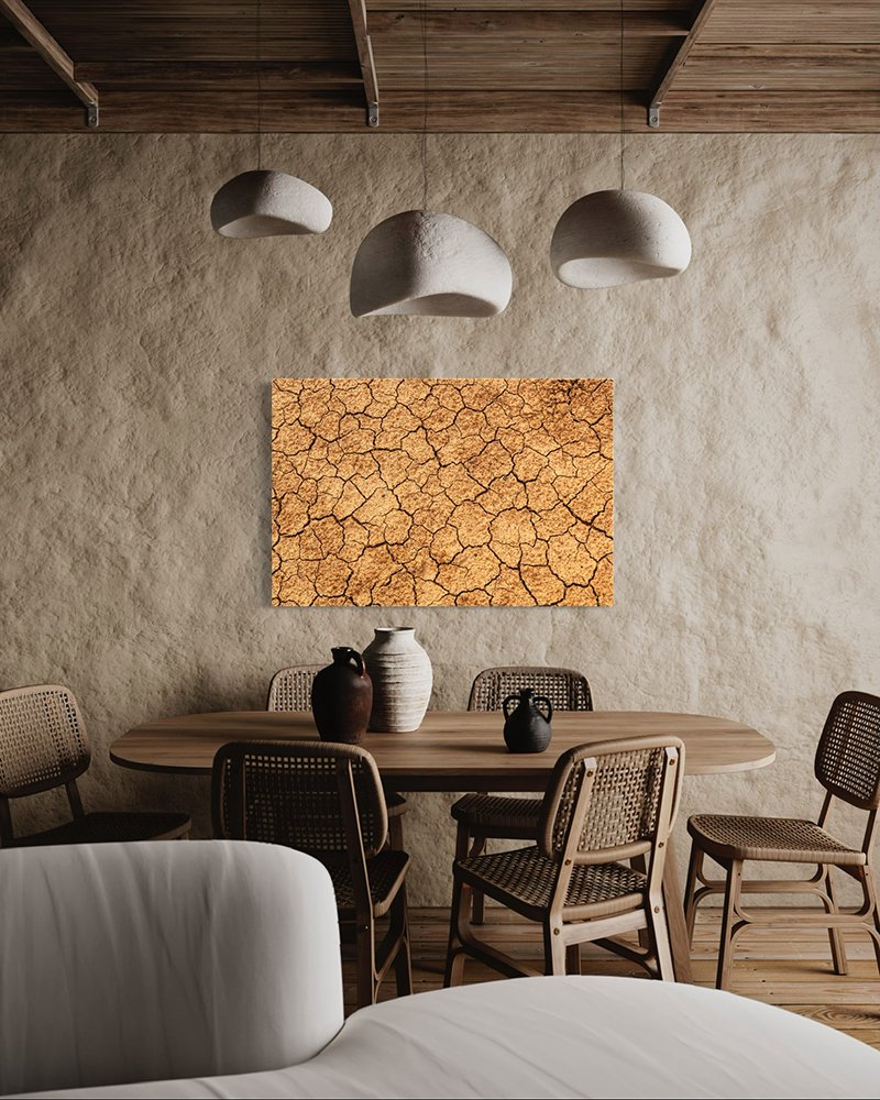 Dry Mud Cracked Desert Ground Abstract Background Pattern Death Valley National Park. Wall art for the home or office.