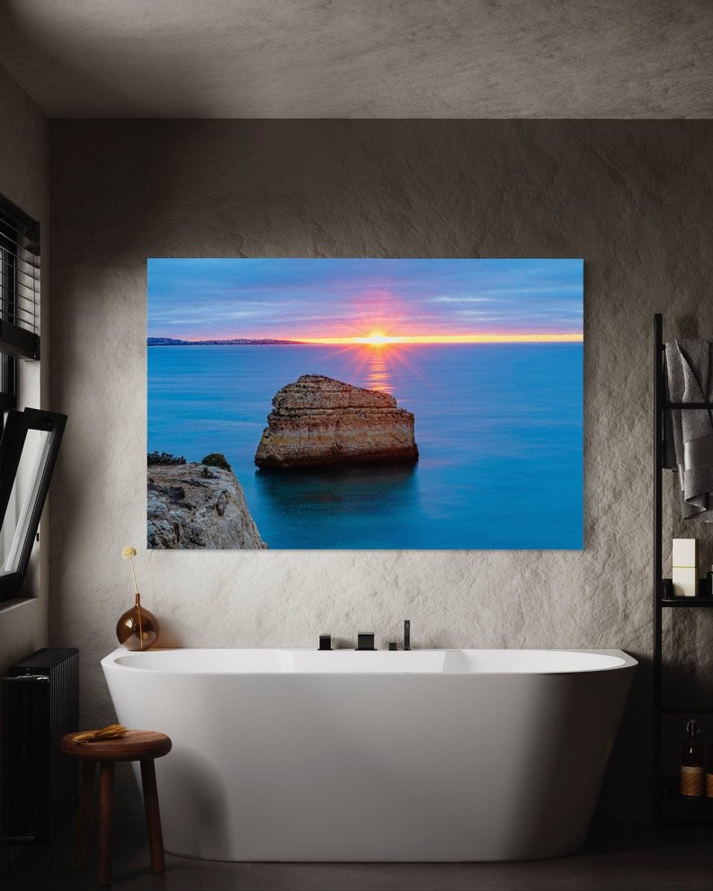 Canvas Wall Art Decor - Sunrise Algarve, Portugal Cliffs Bathroom Canvas Art.jpg